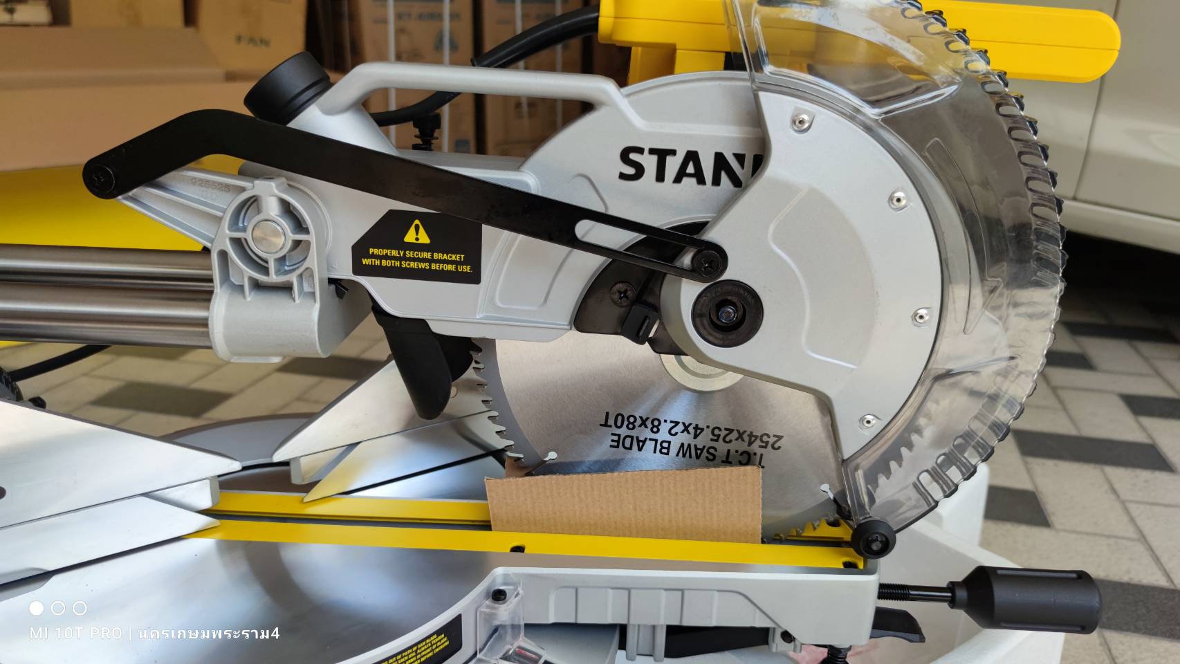 แท่นตัดองศา10" SM18 STANLEY สไลด์ได้ มีเลเซอร์