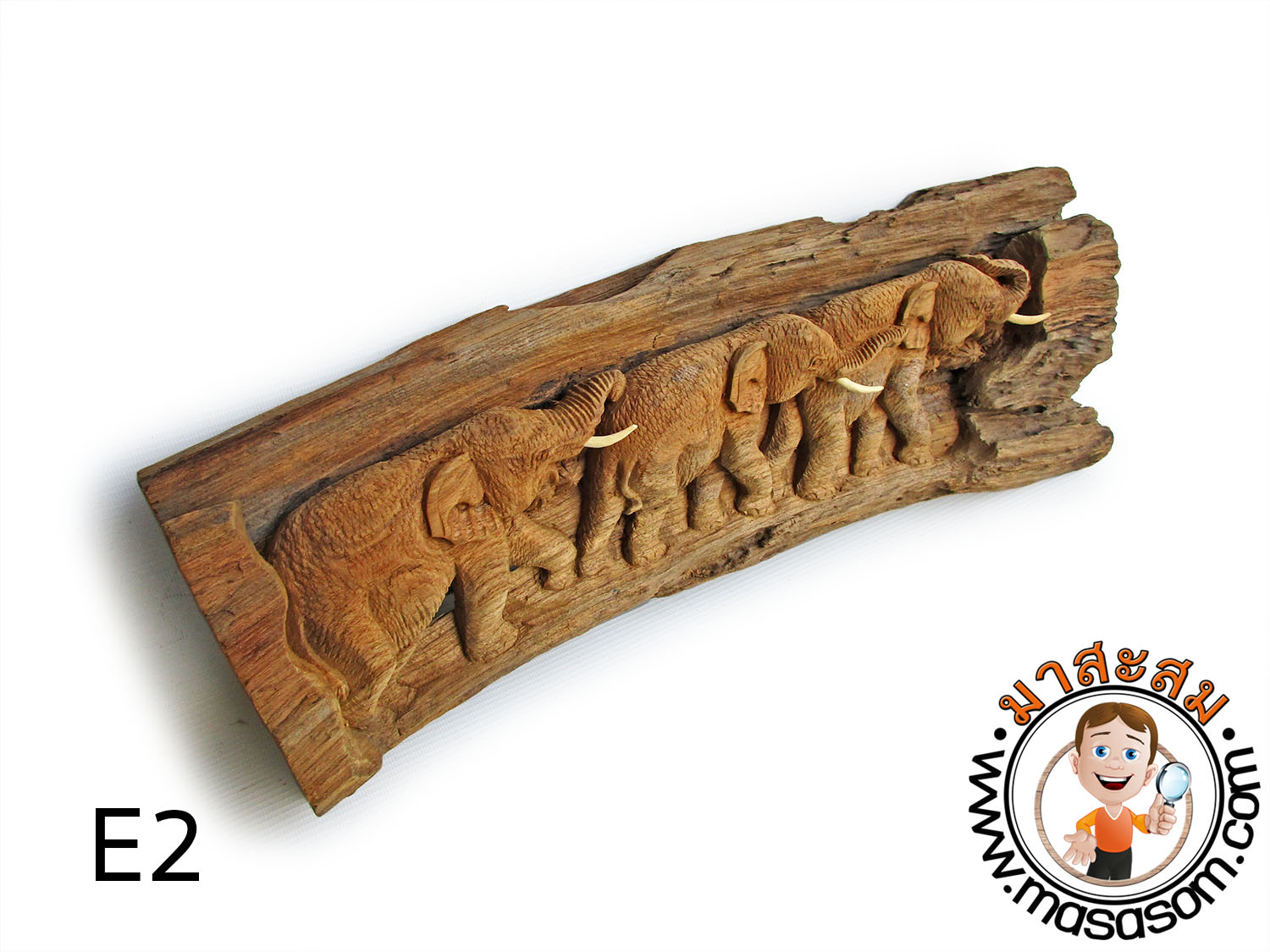 ช้างไม้สักแกะสลัก