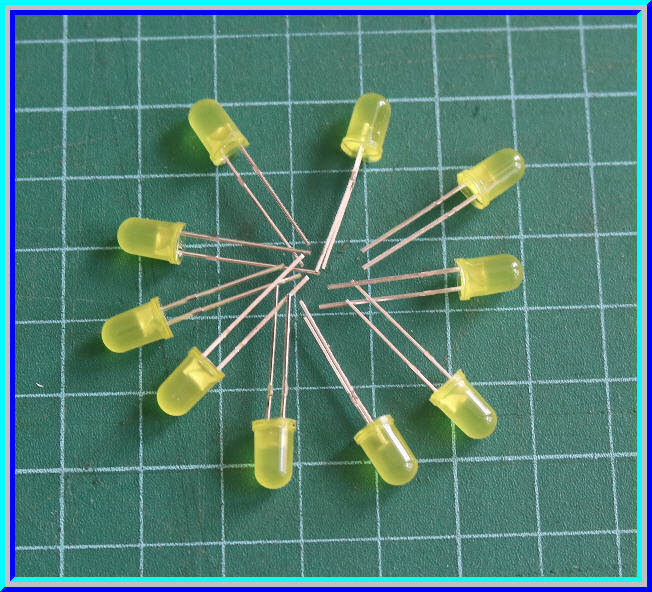 10x แอลอีดีสีเหลือง LED 5mm ขนาด 5มม 10 ตัวต่อชุด