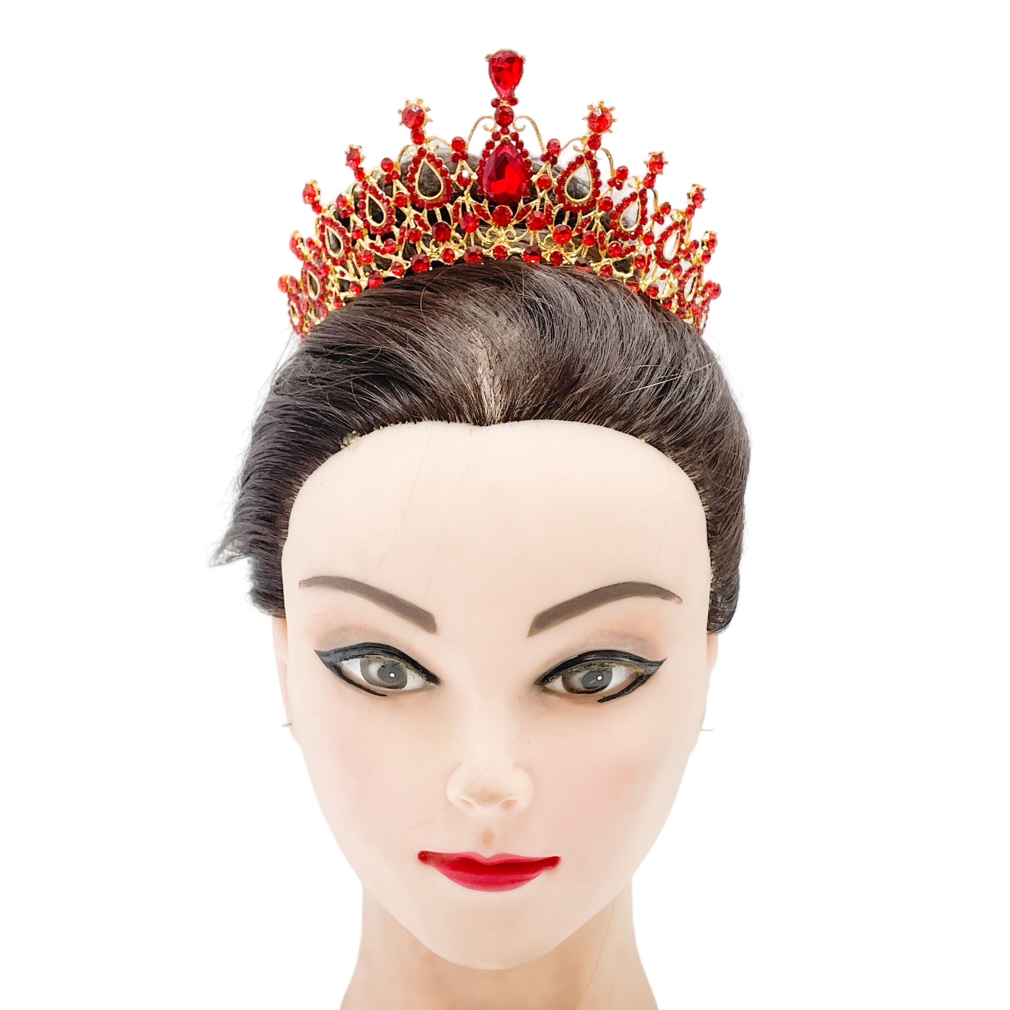 (พร้อมส่ง) เทียร่า 004 สีแดง มงกุฎนางงาม มงกุฎเจ้าหญิง งานสวย ปราณีต QCเพชรทุกเม็ด สินค้าพร้อมส่งจากไทย