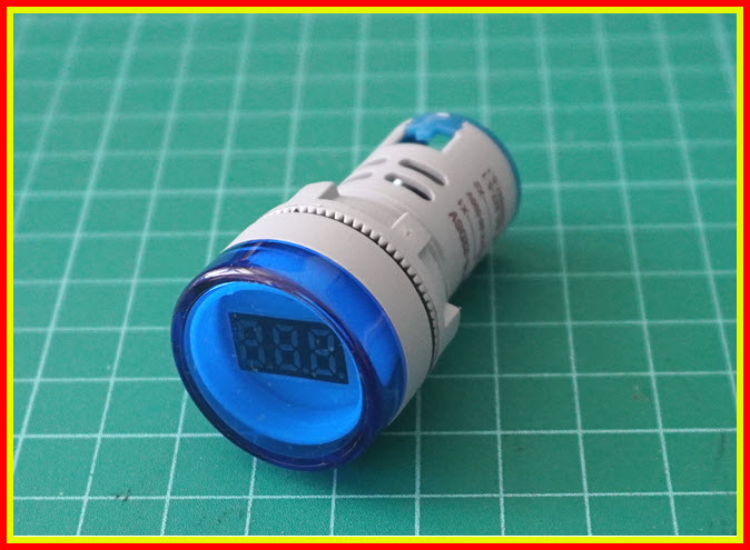 1xAD16-22DSV ดิจิตอลเอซีโวลต์มิเตอร์ 60-500 VAC สีน้ำเงิน