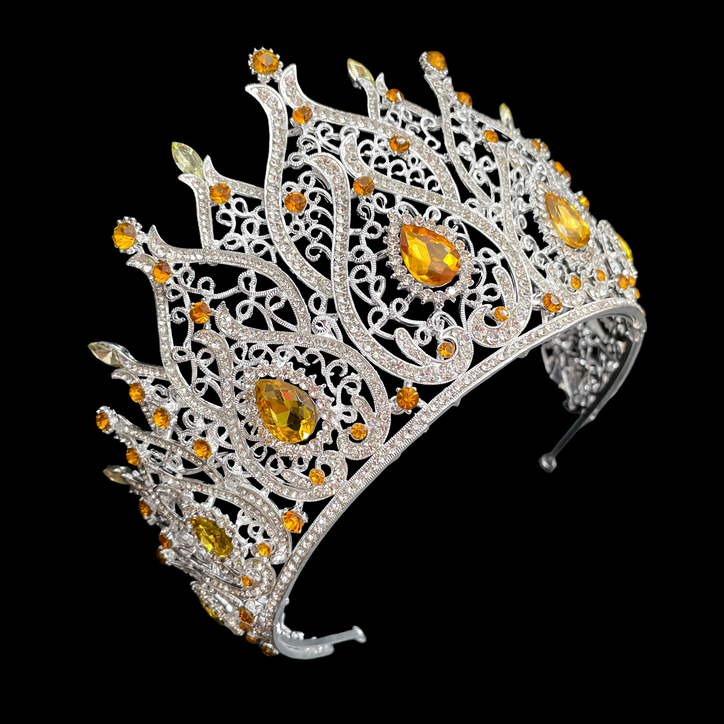 (พร้อมส่ง) เทียร่า 326 สีเหลือง มงกุฎนางงาม งานสวย ปราณีต QCเพชรทุกเม็ด สินค้าพร้อมส่งจากไทย