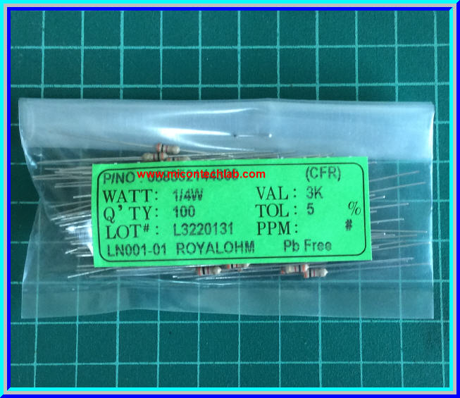 10x Resistor 3 Kohm 1/4 Watt 5% Cabon Resistor