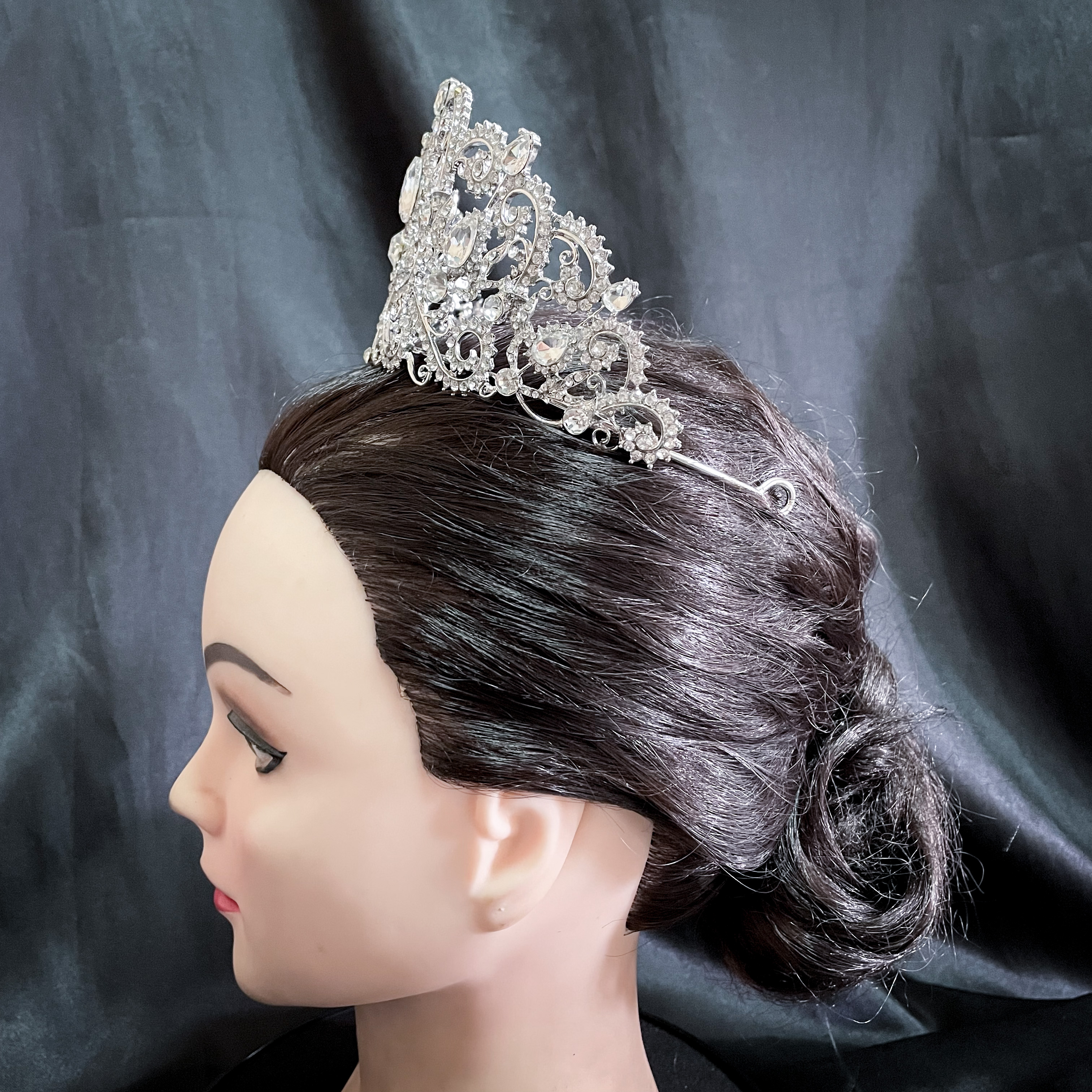 (พร้อมส่ง) เทียร่า 317 มงกุฎนางงามแบบครึ่งหัว งานสวย QC เพชรทุกเม็ด