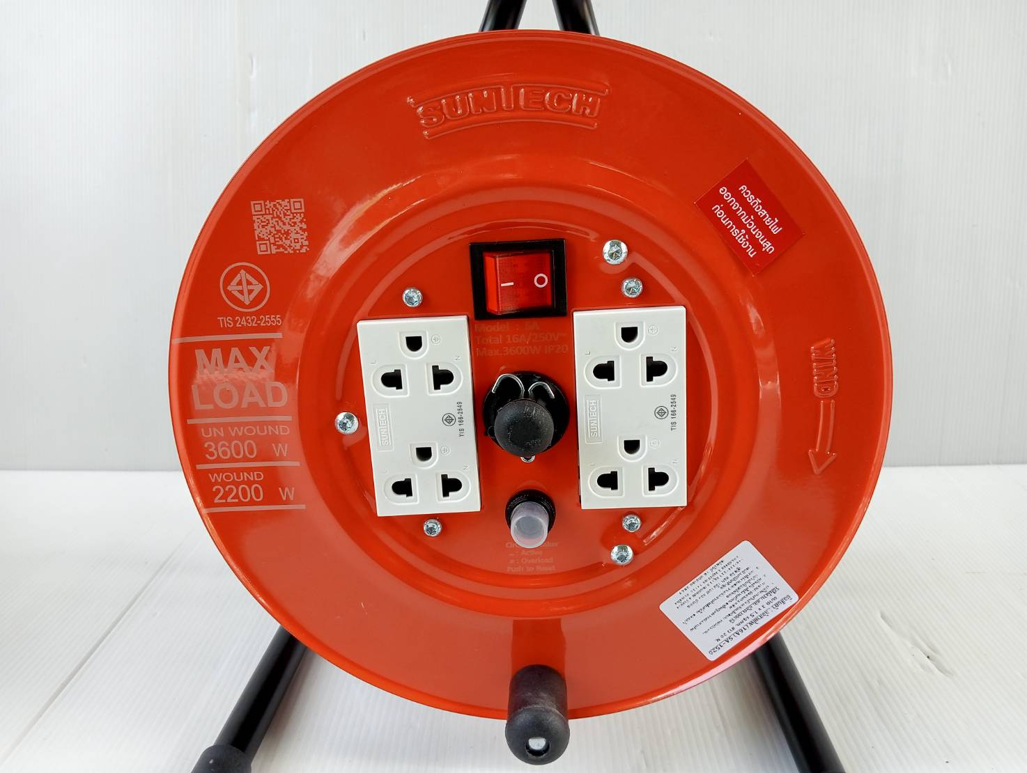 ล้อเก็บสายไฟ20เมตร 1.5sq.mm. SUNTECH SA1520