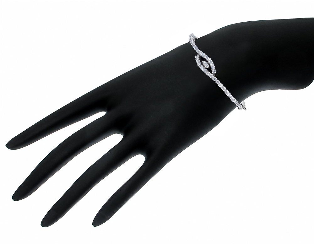 กำไลเพชรเงินแท้925ประดับเพรชแท้สวิส เกรดดี น้ำใส