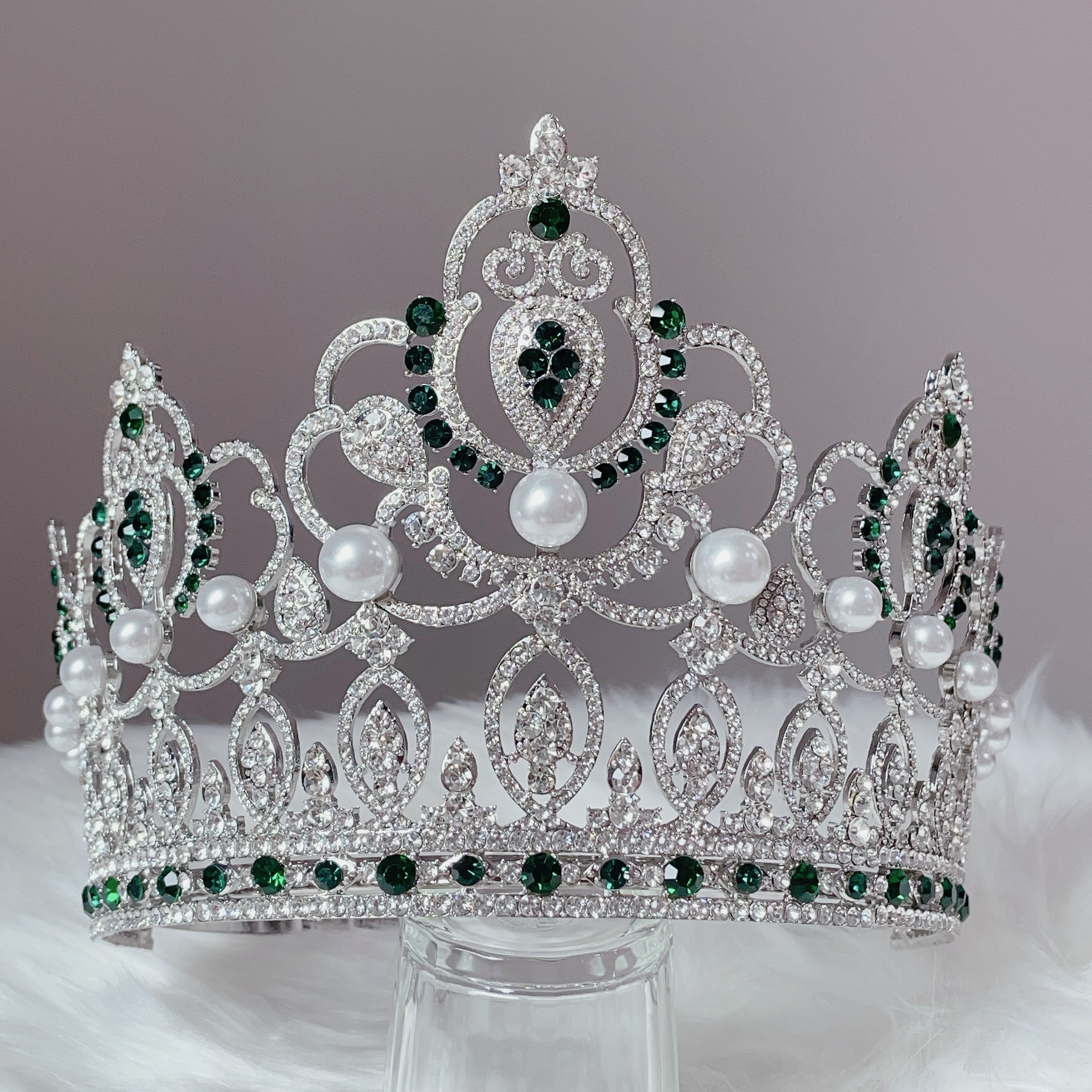 (พร้อมส่ง) มงกุฏ 092 สีเขียว มงกุฎนางงาม มงกุฎเพชร มงกุฎประกวด สินค้าพร้อมส่ง ไม่ต้องรอนาน งานพรีเมี่ยม