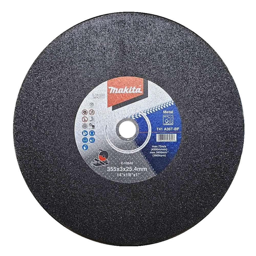 ใบตัดเหล็ก MAKITA 14″ 355x3x25.4mm A36T-BF E-10540
