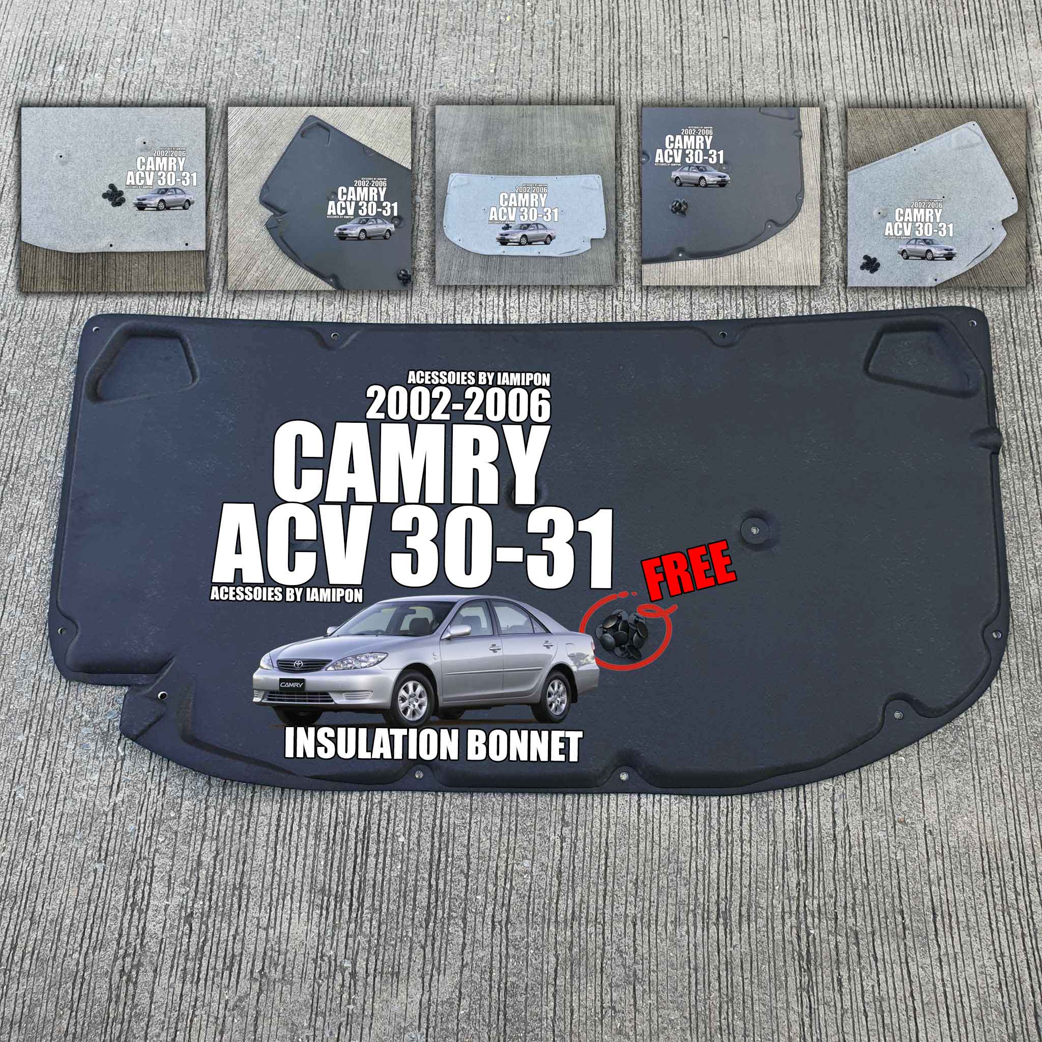 แผ่นกันความร้อนฝากระโปรงหน้า TOYOTA CAMRY ACV 30-31 2002-2006