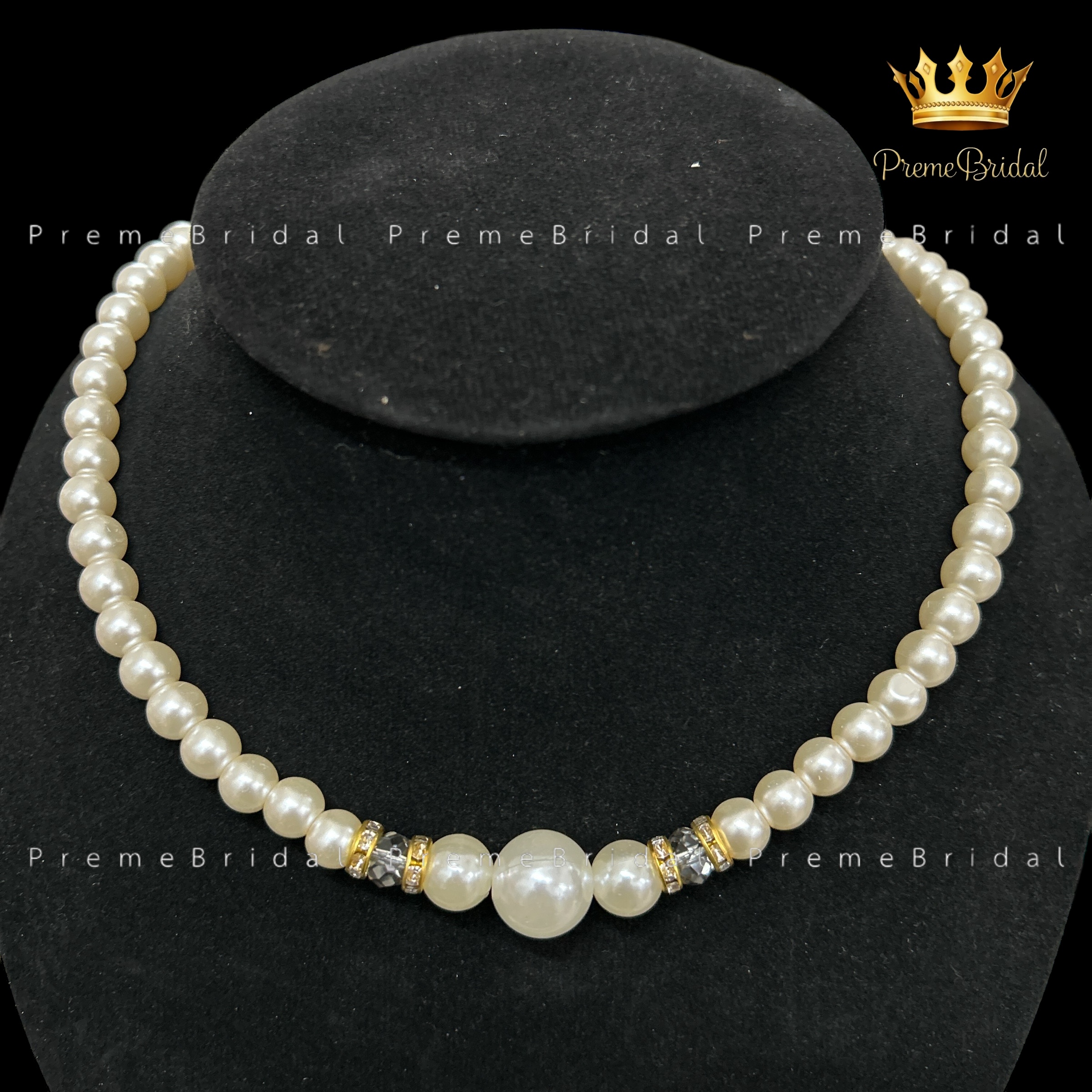 (พร้อมส่ง) สร้อยคอไข่มุก ประดับด้วยลูกปัดสีสวยขั้นกลาง งานหรูพรีเมี่ยม