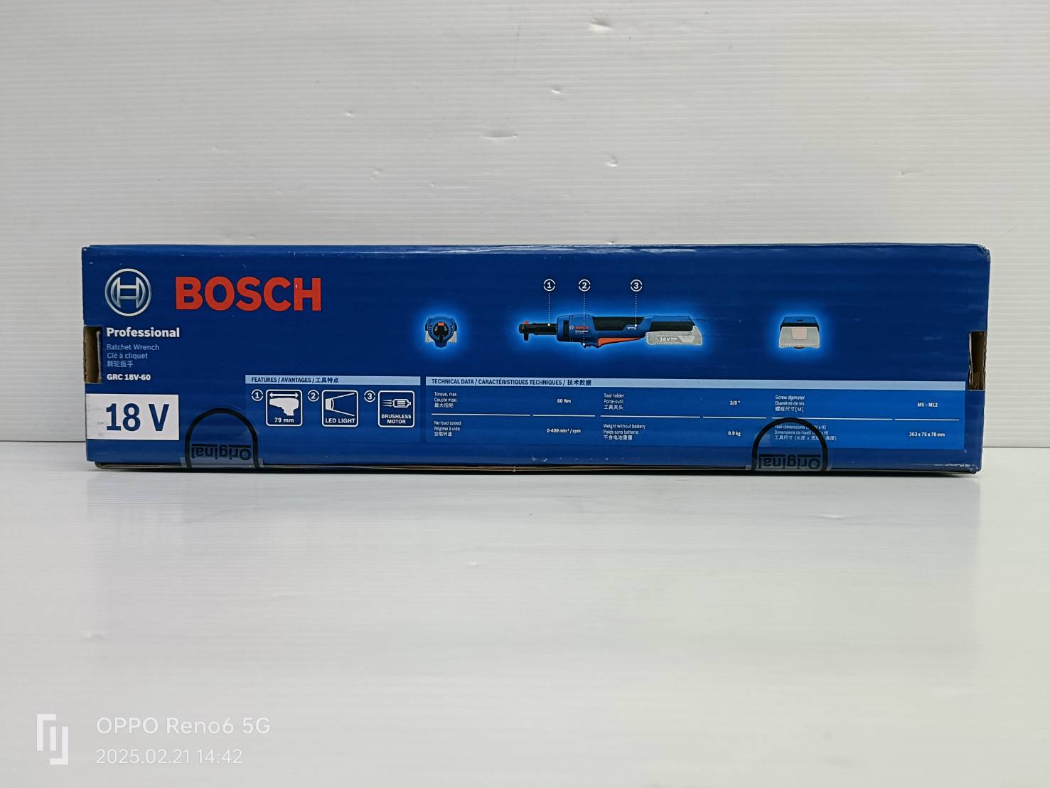 ประแจด้ามฟรี3/8" 18V GRC18V-60 BOSCH 06019N8080