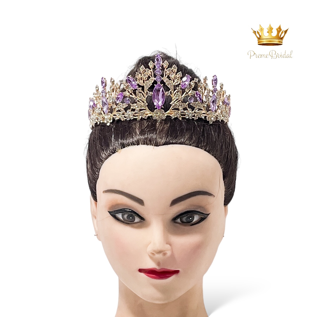 (พร้อมส่ง) เทียร่า 236 สีม่วง มงกุฎนางงาม มงกุฎเจ้าหญิง งานสวย ปราณีต QCเพชรทุกเม็ด สินค้าพร้อมส่งจากไทย