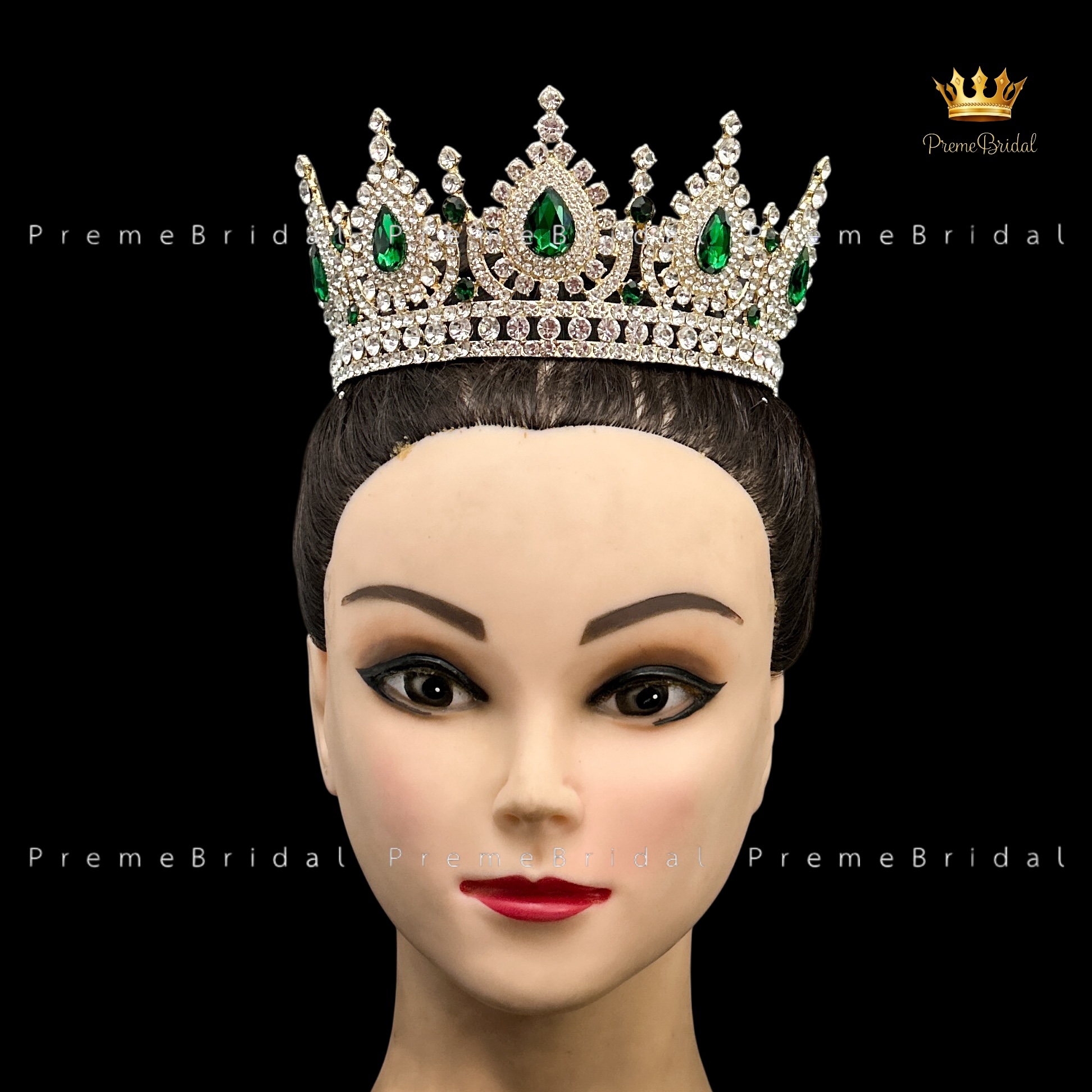 (พร้อมส่ง) เทียร่า 454 สีเขียว มงกุฎเด็ก ครึ่งหัว งานสวย ปราณีต QCเพชรทุกเม็ด สินค้าพร้อมส่งจากไทย ไม่ต้องรอจีน