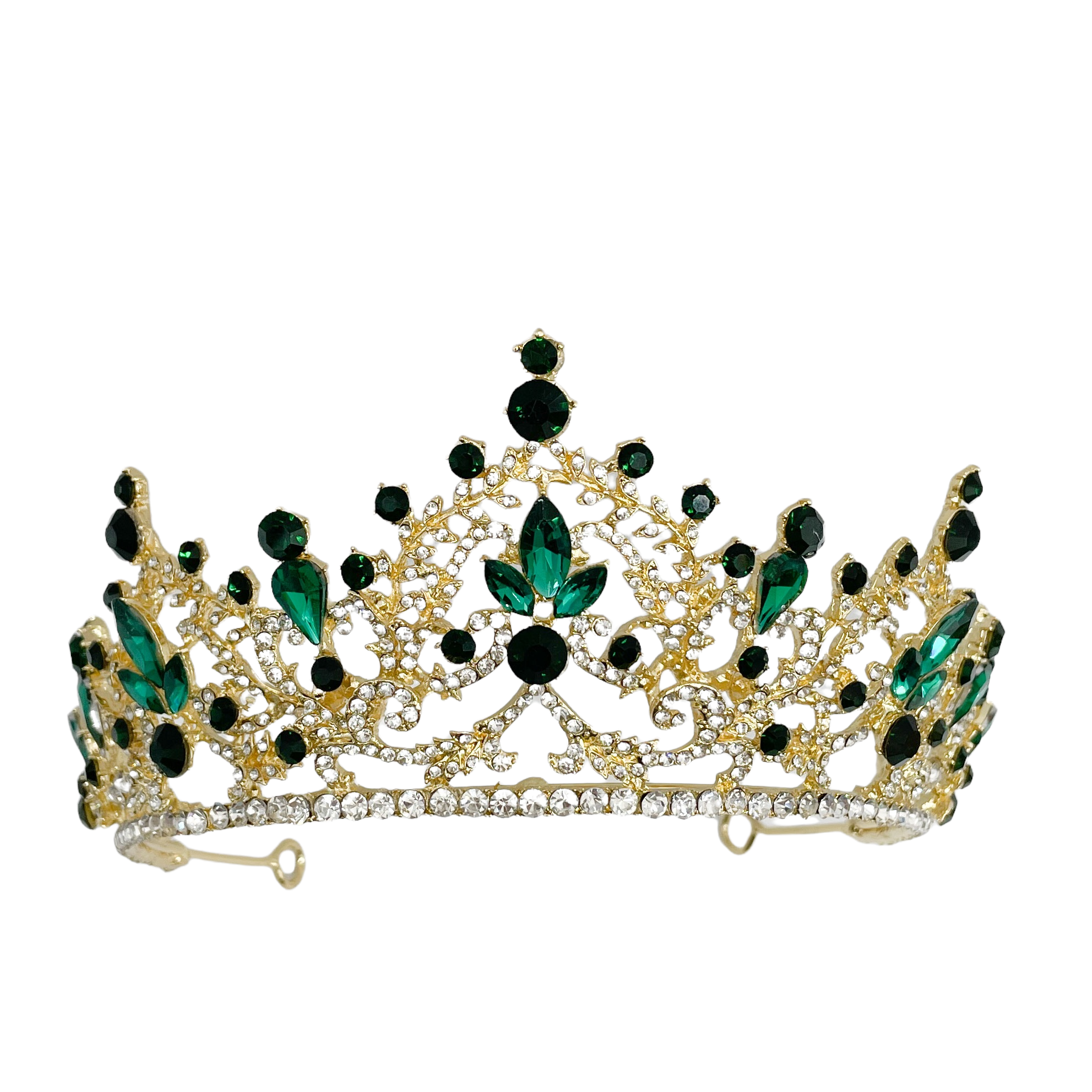 (พร้อมส่ง) เทียร่า 348 สีเขียว งานสวย ปราณีต QCเพชรทุกเม็ด สินค้าพร้อมส่งจากไทย