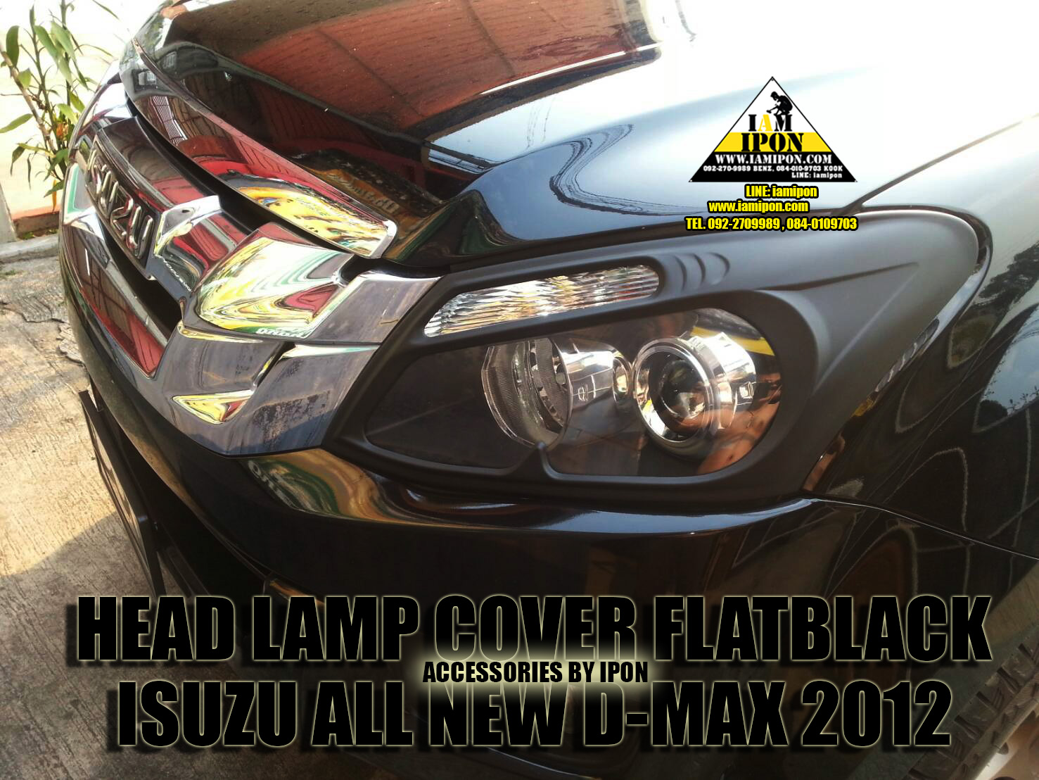 HEAD LAMP COVER ALL NEW D-MAX 2012 UP FLATBLACK ครอบไฟหน้าดำด้าน ALL NEW DMAX 2012 up