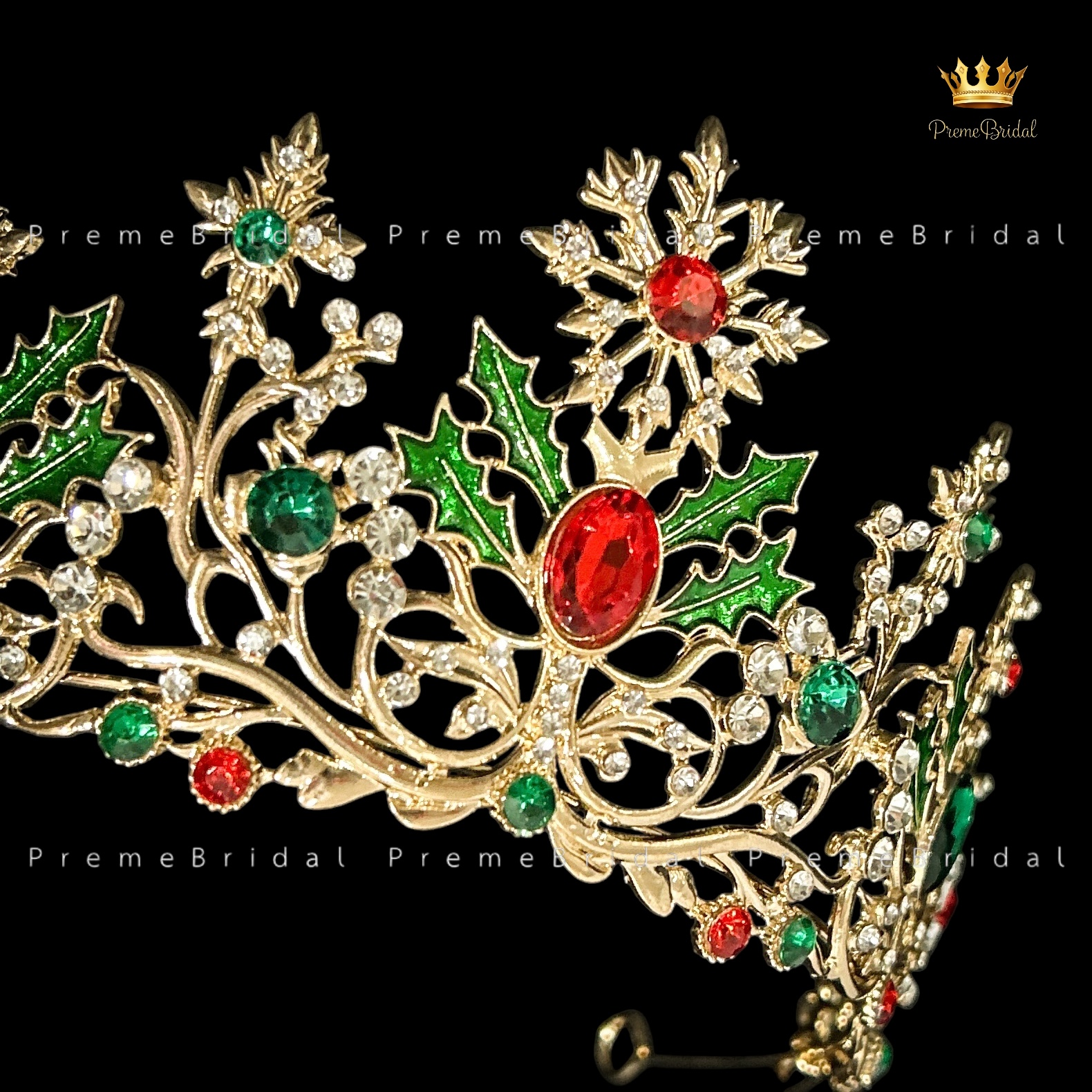 (พร้อมส่ง) มงกุฎคริสต์มาส 008 งานสวย ปราณีต QCเพชรทุกเม็ด สินค้าพร้อมส่งจากไทย