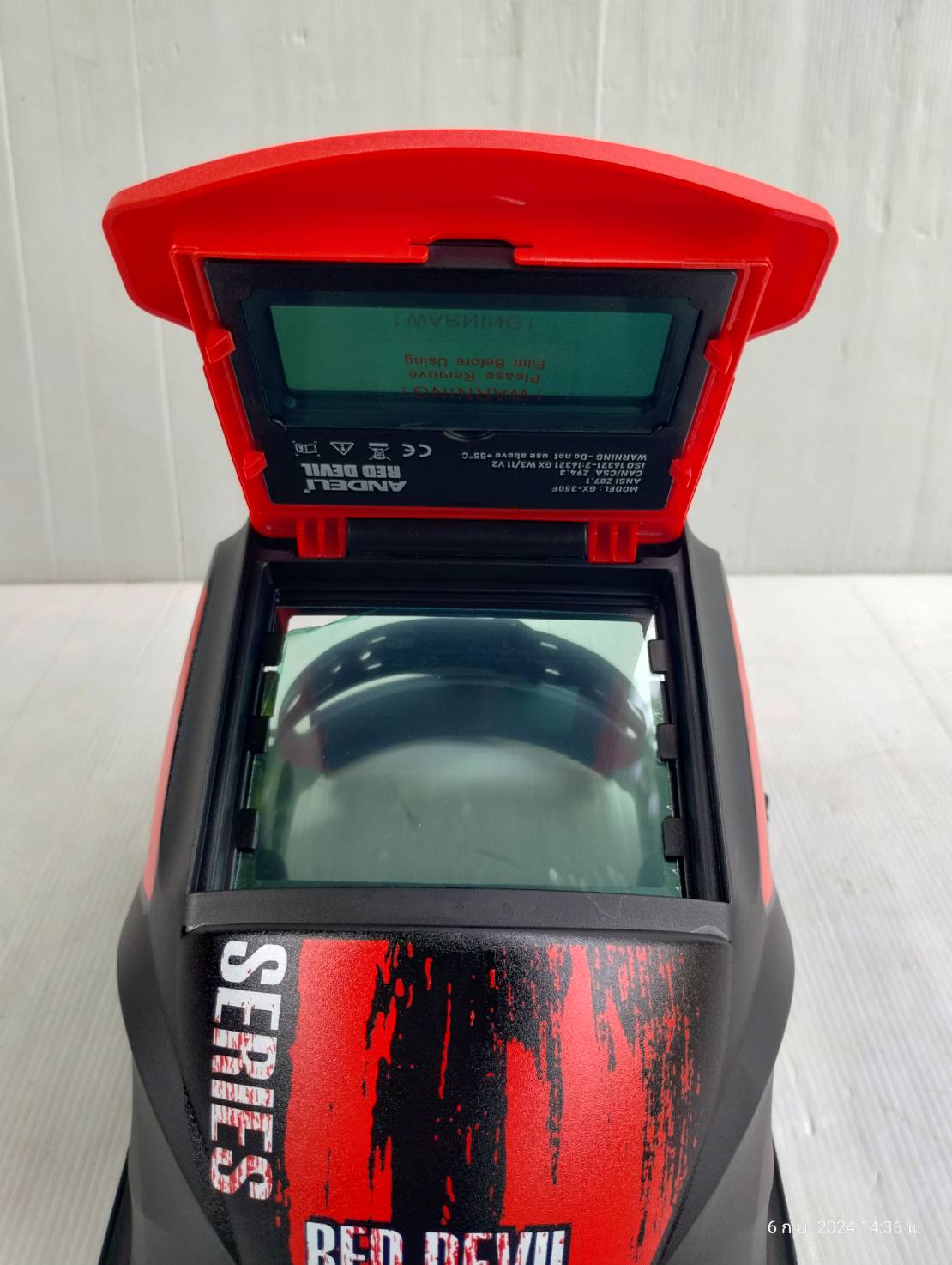 หน้ากากปรับแสงอัตโนมัติ พื้นที่มอง 90 X 35 มม. รุ่น RED DEVIL ANDELI