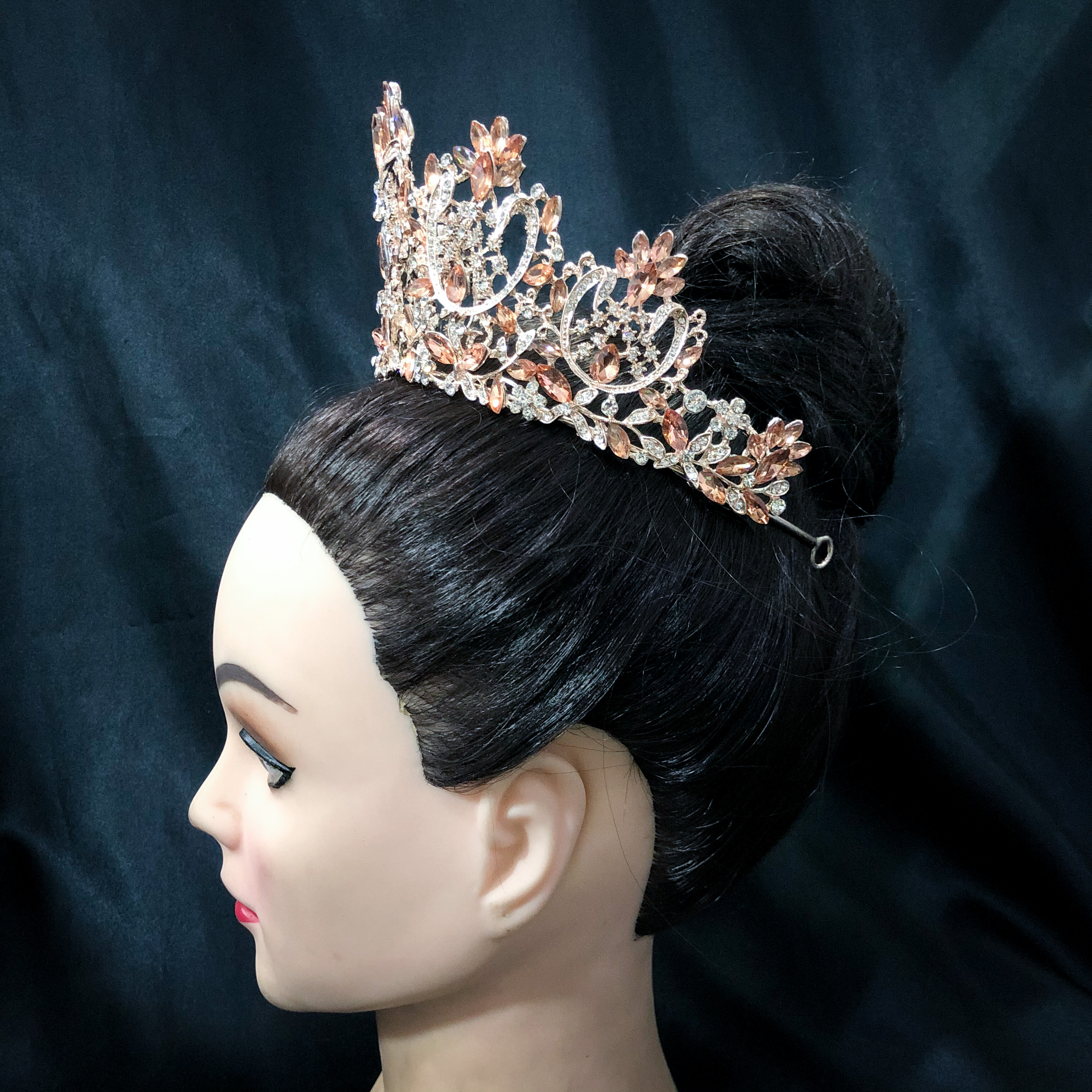 (พร้อมส่ง) เทียร่า 257 สีส้ม มงกุฎนางงาม มงกุฎเจ้าหญิง งานสวย ปราณีต QCเพชรทุกเม็ด สินค้าพร้อมส่งจากไทย