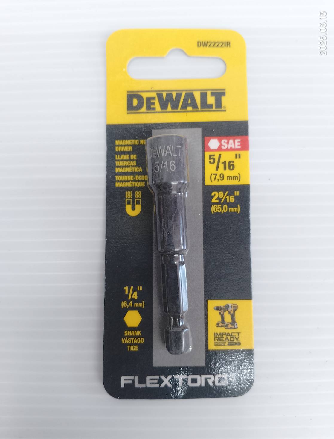 ดอกไขควงหกเหลี่ยม 8มม. DW2222IR DEWALT