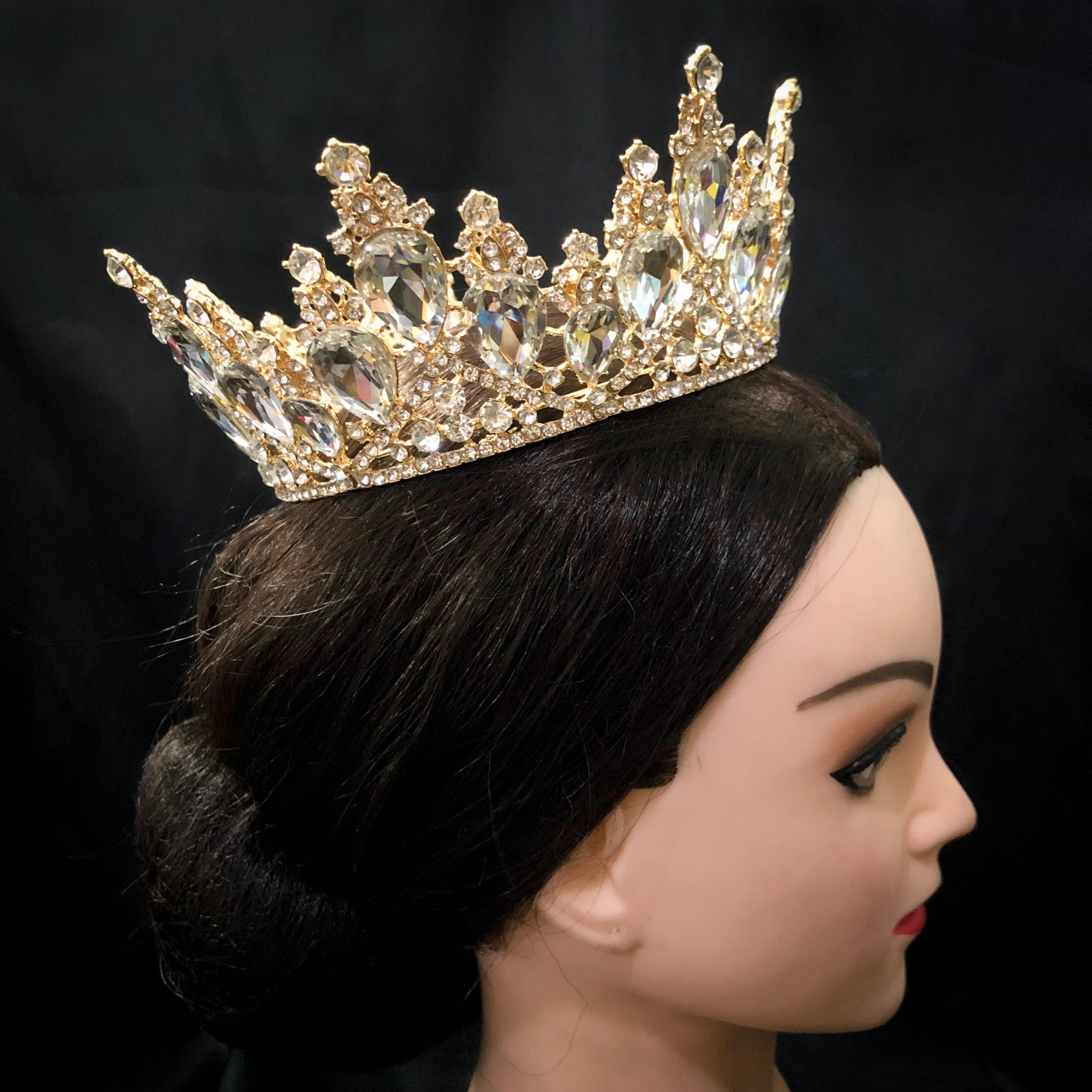 (พร้อมส่ง) มงกุฏ 049 ทอง มงกุฎนางงาม มงกุฎประกวด งานดี เกรดพรีเมี่ยม จัดส่งจากไทย ไม่ต้องรอนาน