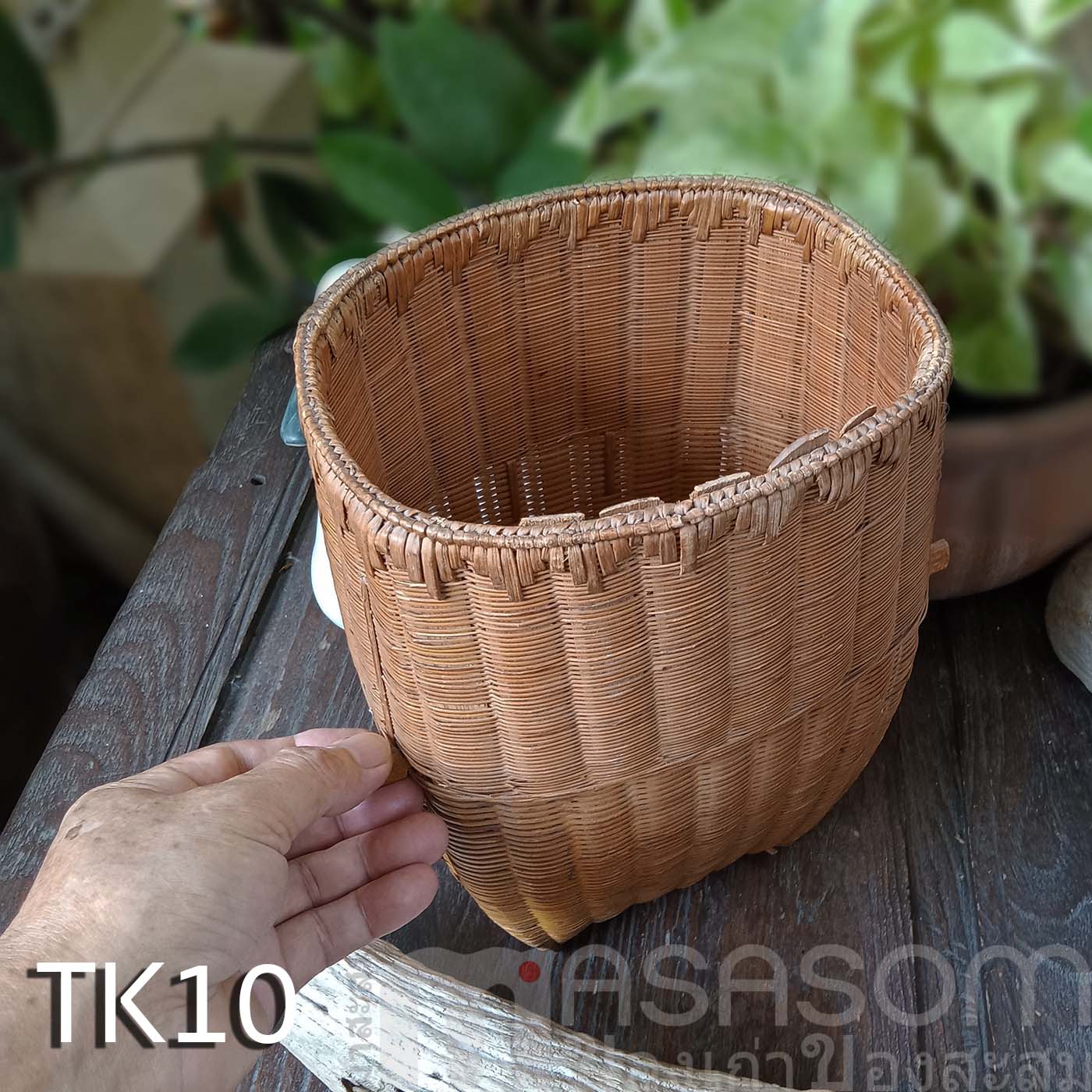 ตะกร้าไม้ไผ่สานของชาวเขา