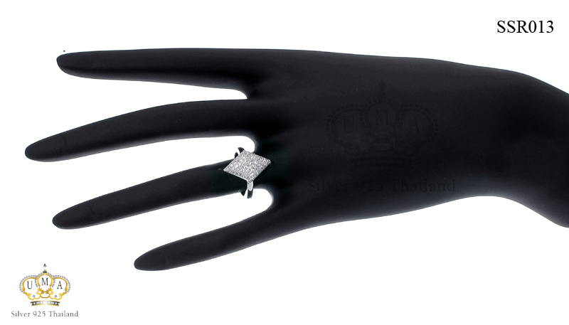 แหวนเงินแท้925เพรชประดับเพรชแท้สวิส เกรดดี น้ำใส
