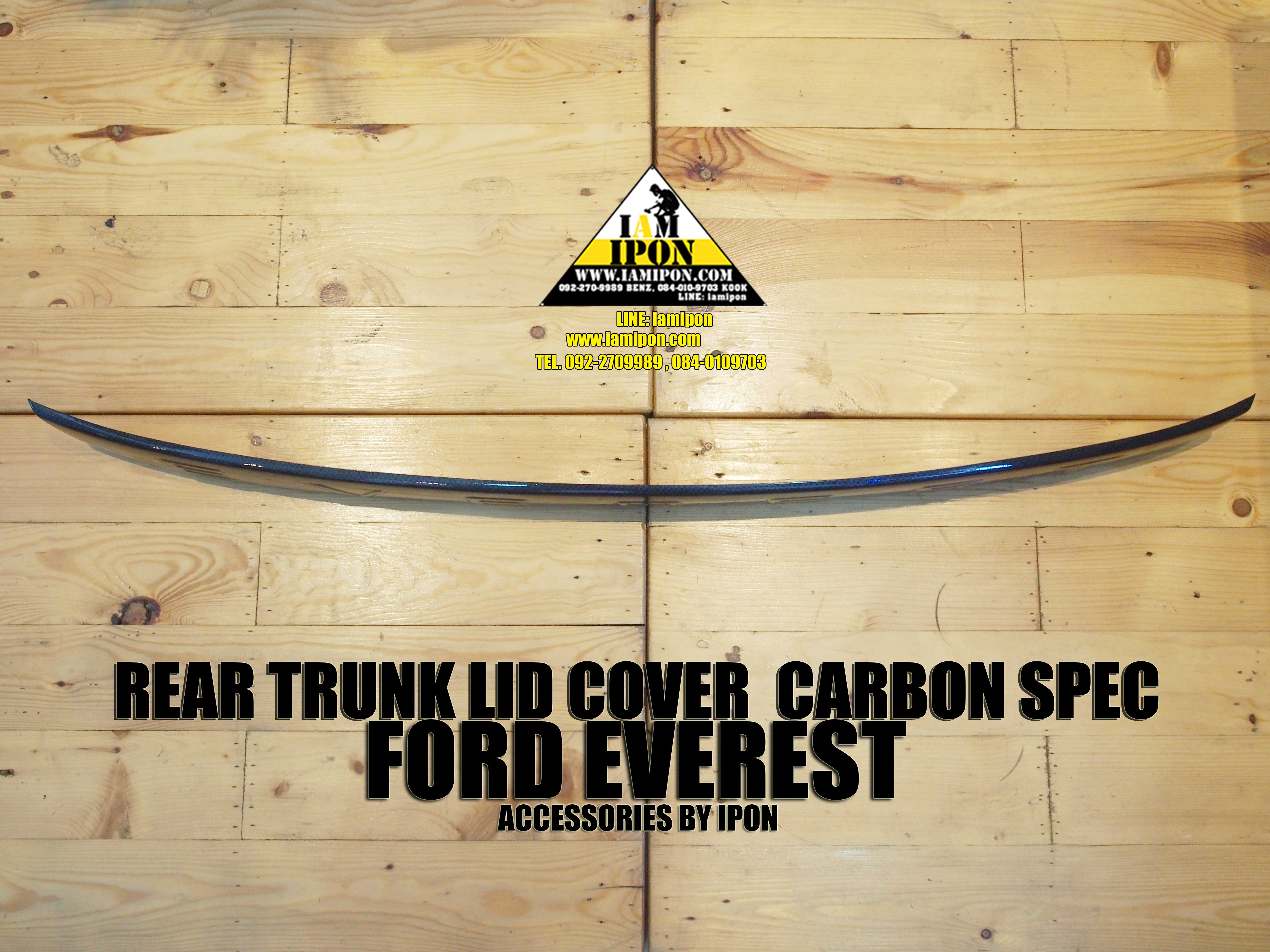 REAR TRUNK LID COVER FORD EVEREST CARBON SPEC คาดคิ้วฝาท้ายสีคาร์บอนฟอร์ดเอเวอเรสต์