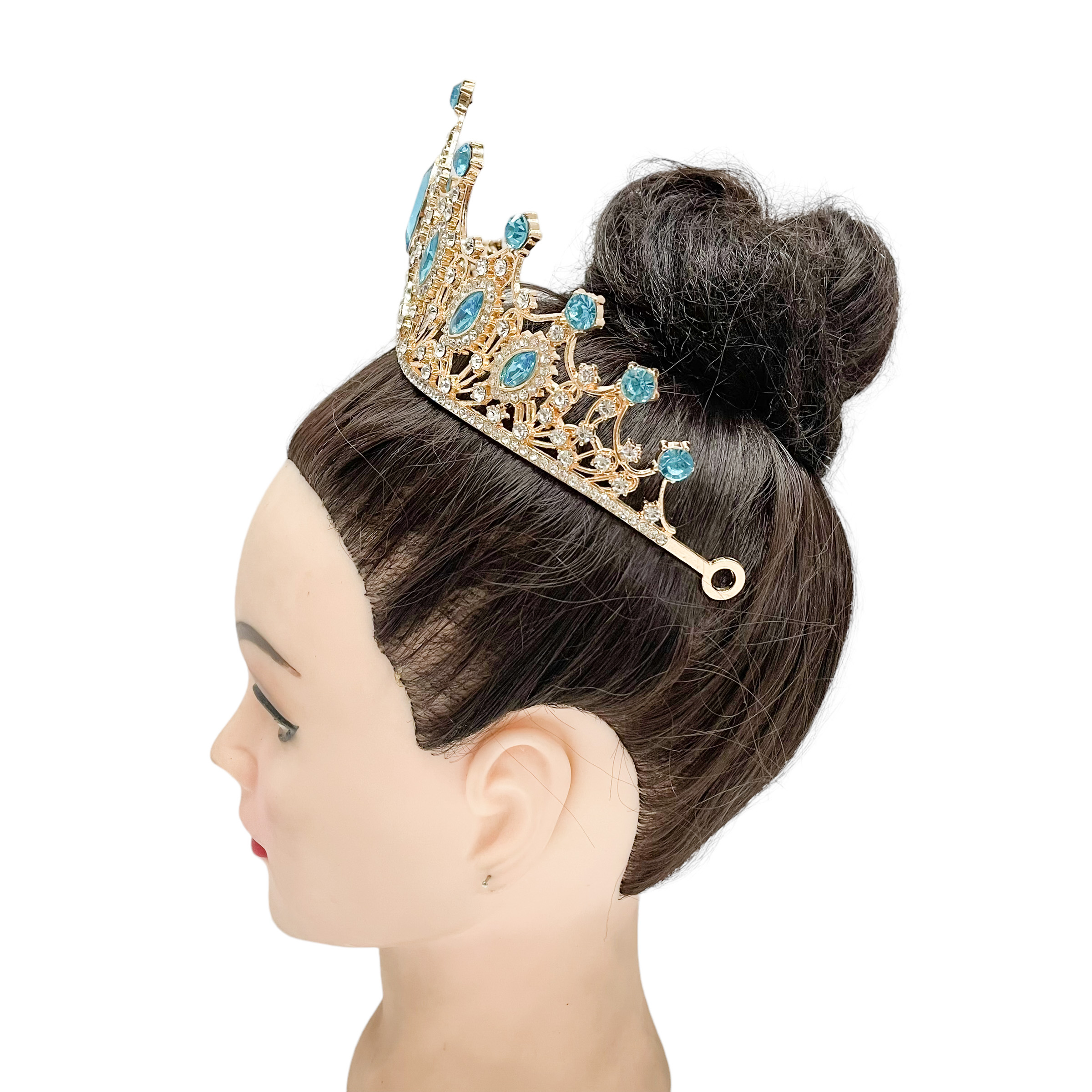 (พร้อมส่ง) เทียร่า 303 สีทอง-ฟ้า มงกุฎนางงาม งานสวย ปราณีต QCเพชรทุกเม็ด สินค้าพร้อมส่งจากไทย