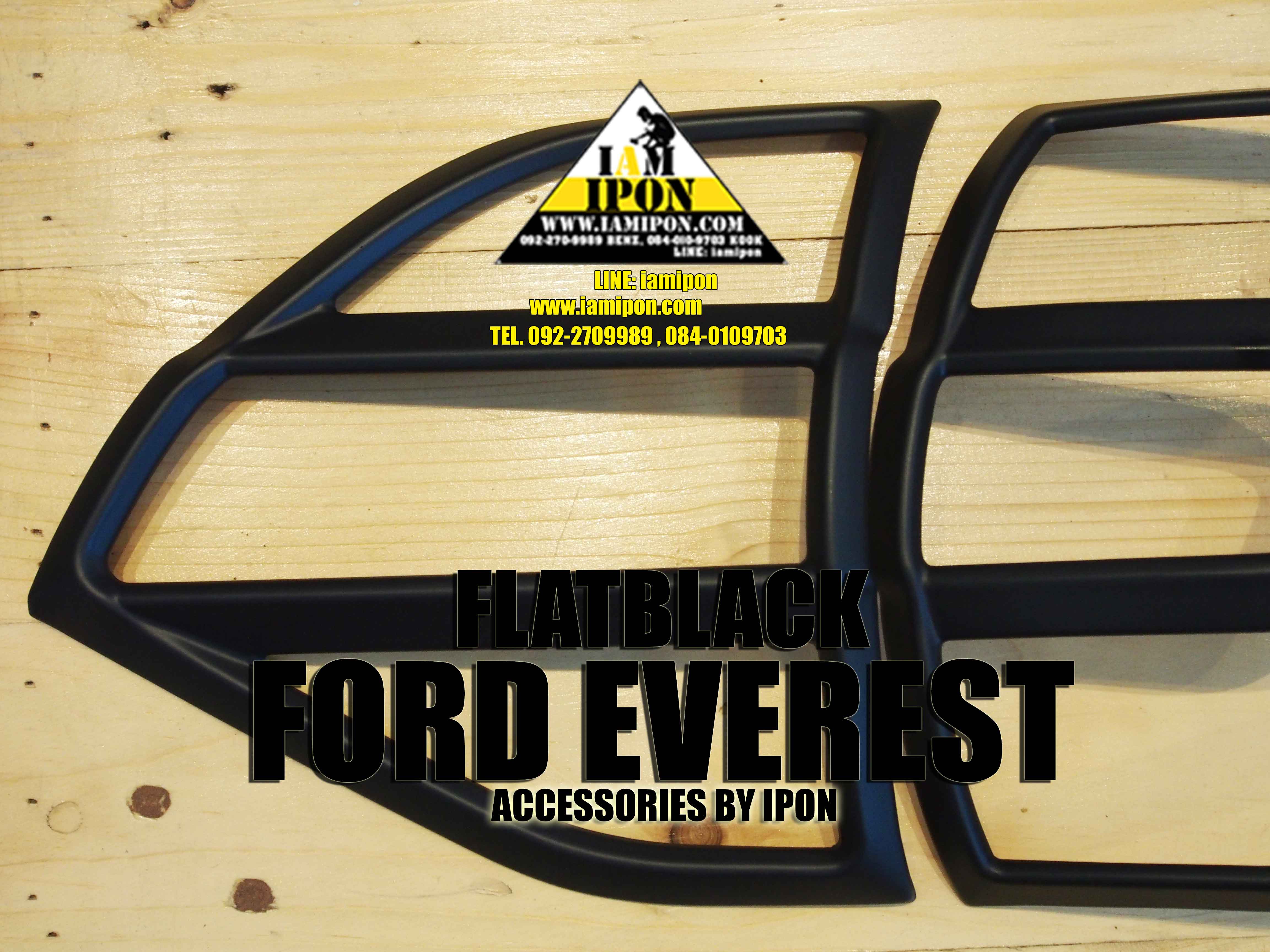 TRAILLAMP COVER FORD EVEREST FLATBLACK ครอบไฟท้ายดำด้านฟอร์ดเอเวอเรส