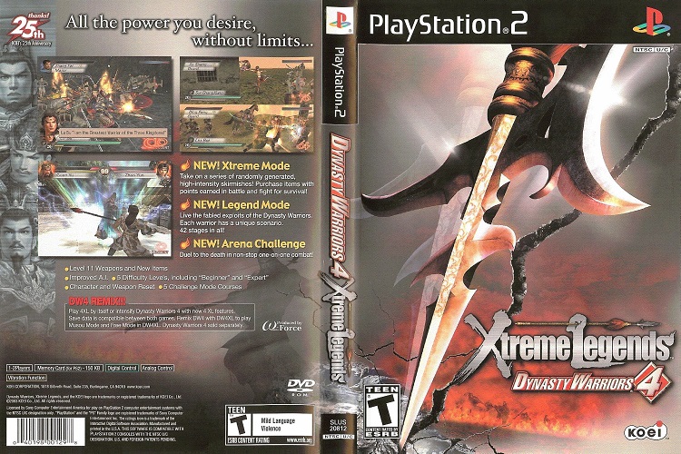 DYNASTY WARRIORS 4 XTREME LEGENDS [US : DVD5 1 Disc]