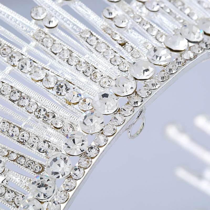 (พร้อมส่ง) มงกุฎ 037 สีเงิน รุ่นเพชร มงกุฎนางงาม มงกุฎประกวด งานสวย งานคุณภาพ