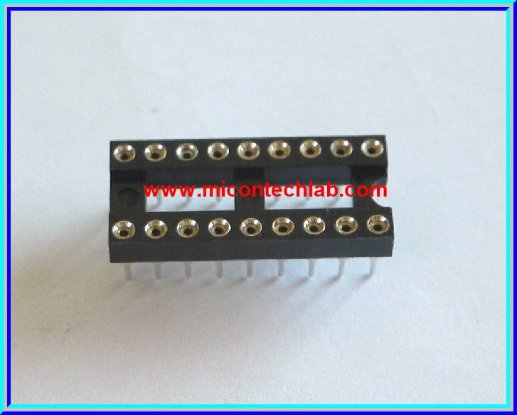 1x IC Socket 18 Pins Round Turned Pin Type Socket 18 pins 7.62mm/0.3 inch Pitch 2.54mm