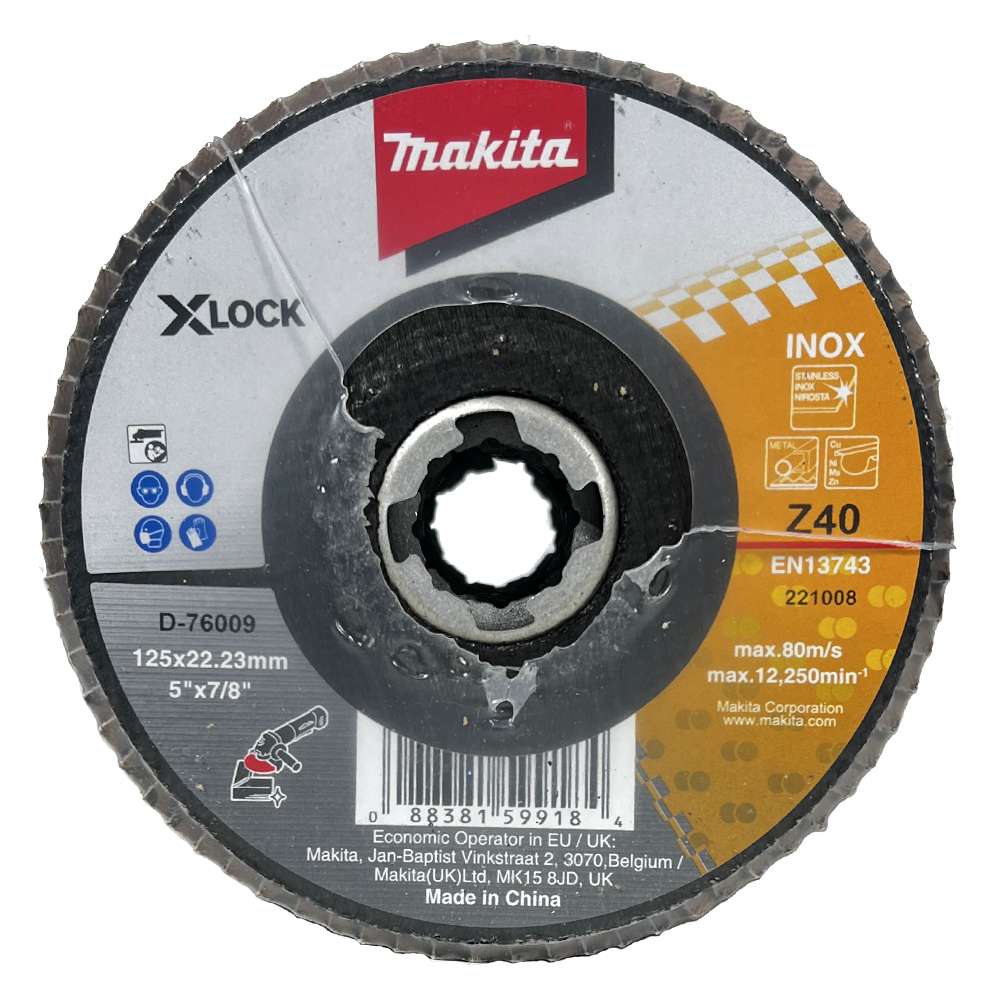 กระดาษทรายซ้อนขัดสเตนเลส 5″xZ40 X-LOCK MAKITA D-76009