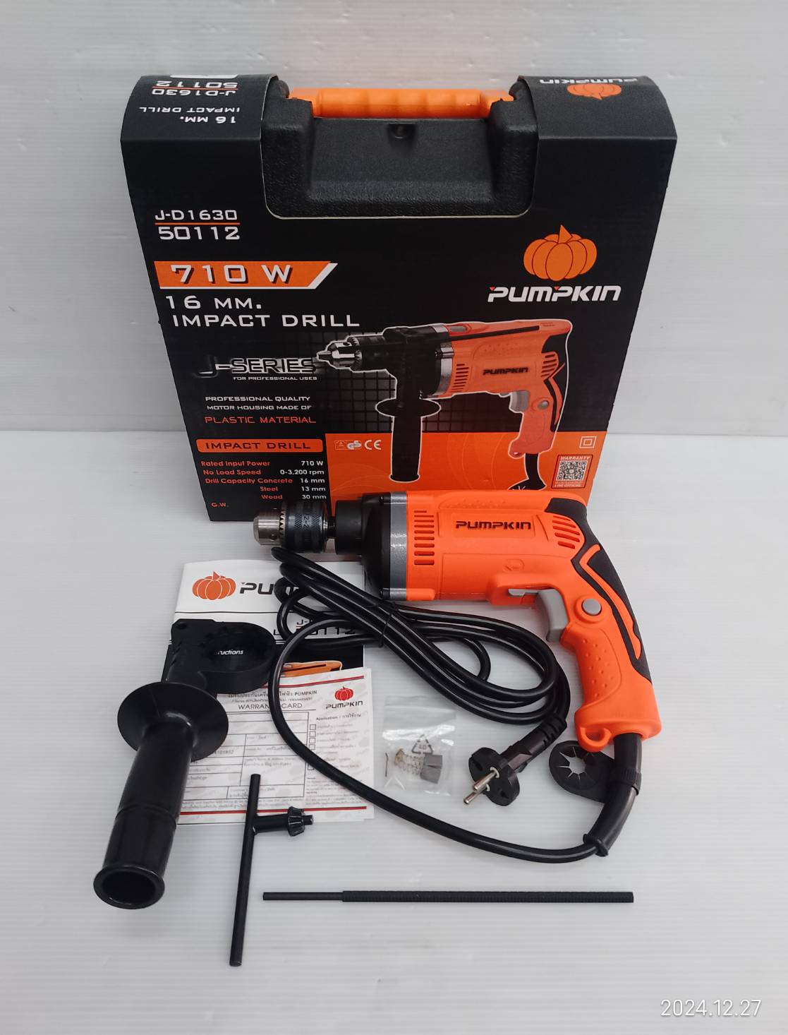 J-Series สว่านไฟฟ้ากระแทก 16 mm.J-D1630 กล่องพลาสติก 50112/J-D1630