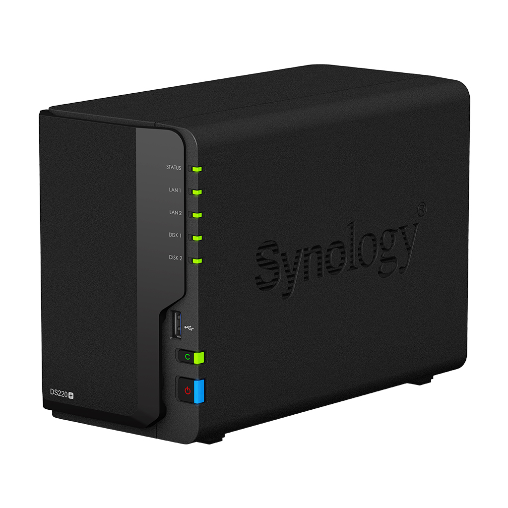 Synology DiskStation DS220+ 2-bay DiskStation, Dual Core 2.0 GHz (turbo to 2.9 GHz), 2GB RAM (up to 6GB)