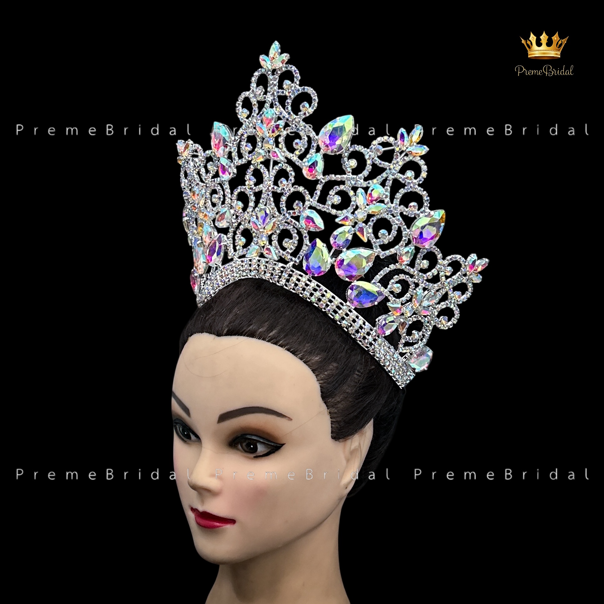 (พร้อมส่งจากไทย) มงกุฏ 144 สำหรับนางงาม ขนาดใหญ่ งานโลหะฐานกลมปรับขนาดได้ ส่งด่วน ส่งจาก จ.อุบลราชธานี