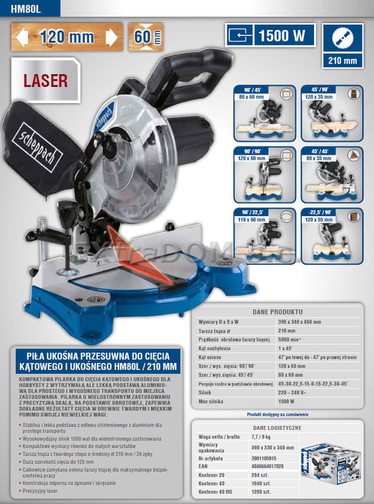 แท่นตัดองศา8" HM80L SCHEPPACH