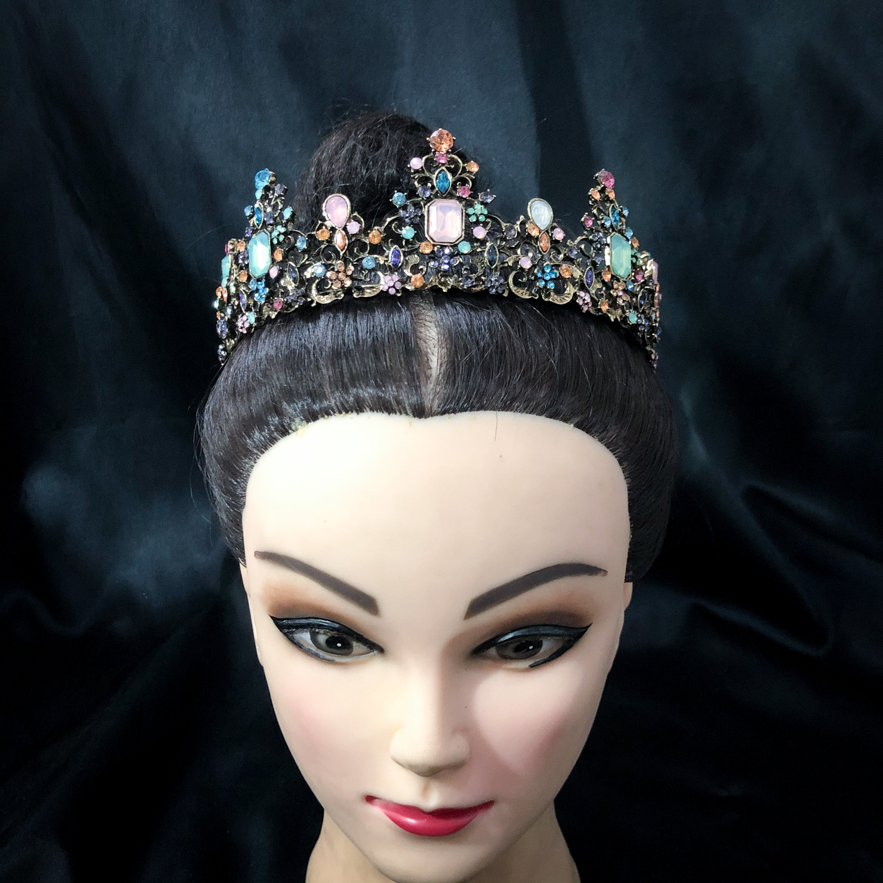 (พร้อมส่ง) มงกุฏ 066 สีวินเทจ มงกุฎนางงาม มงกุฎเจ้าชาย มงกุฎสไตล์วินเทจ งานสวย QCเพชรทุกเม็ดไมมีหลุด