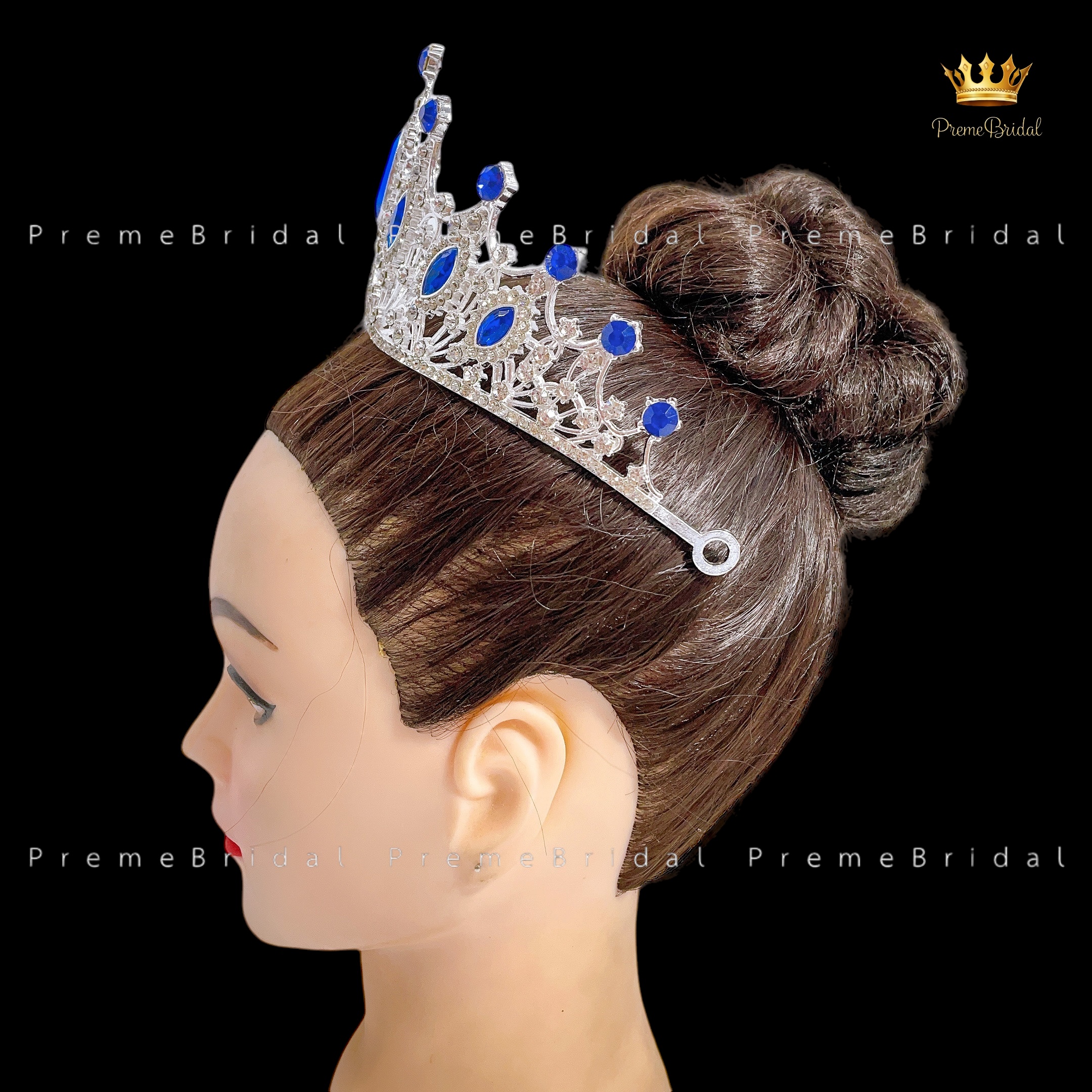 (พร้อมส่ง) เทียร่า 303 สีเงิน-น้ำเงิน มงกุฎนางงาม งานสวย ปราณีต QCเพชรทุกเม็ด สินค้าพร้อมส่งจากไทย