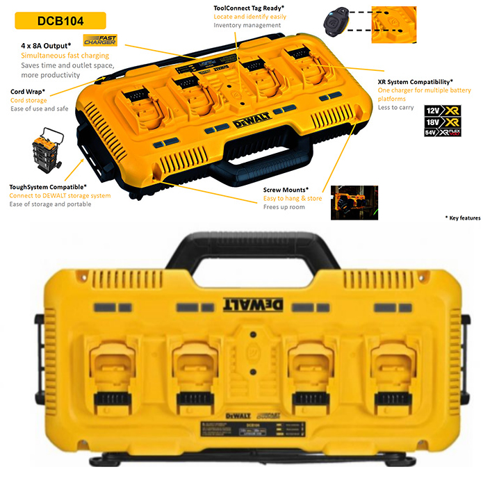 แท่นชาร์จ12-60V DCB104 DEWALT