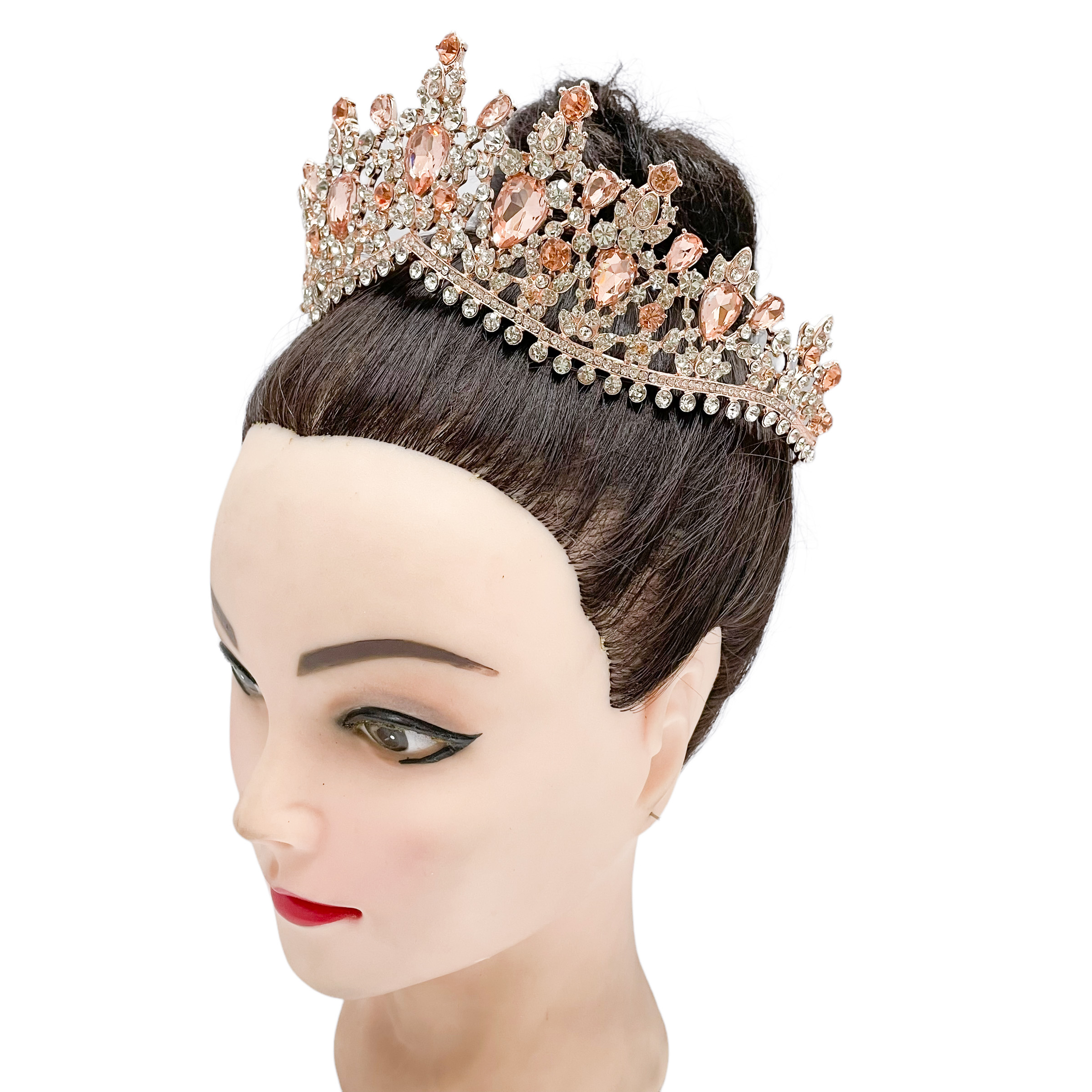 (พร้อมส่ง) เทียร่า 332 สีโรสโกลด์ มงกุฎนางงาม งานสวย ปราณีต QCเพชรทุกเม็ด สินค้าพร้อมส่งจากไทย