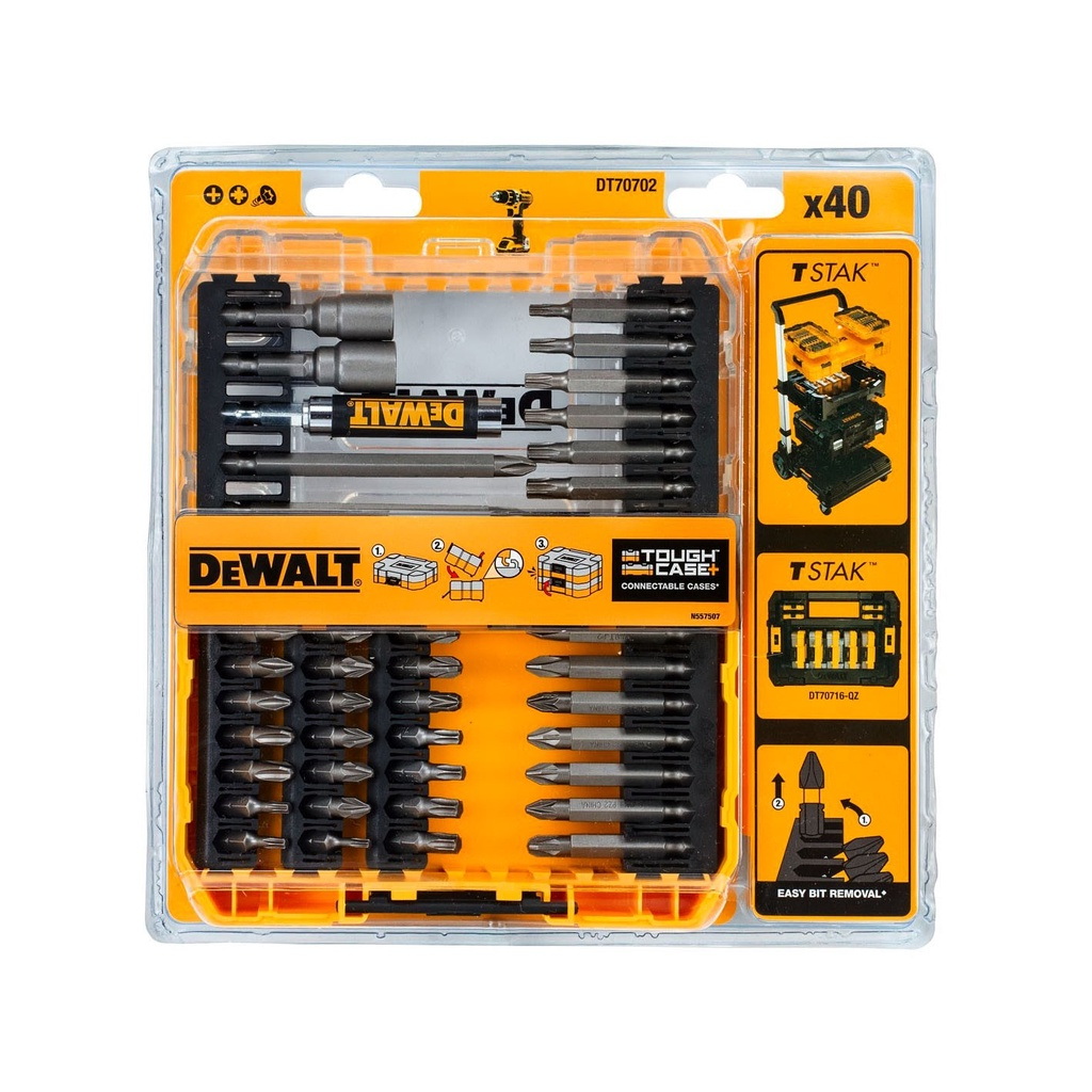 ชุดดอกไขควง40ชิ้น DT70702 DEWALT