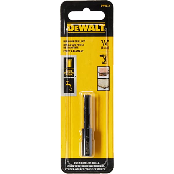 DEWALT ดอกสว่านเจาะกระเบื้อง Diamond Tip 1/4นิ้ว รุ่น DW5572