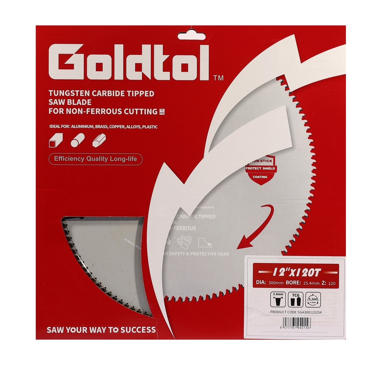 Goldtol ใบเลื่อยตัดอลูมิเนียม ฟันTCT 12"x120T