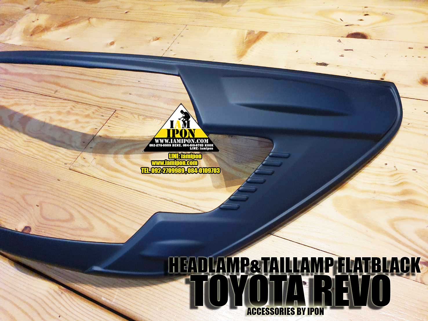 HEADLAMP COVER TOYOTA REVO FLATBLACK ครอบไฟหน้าดำด้านโตโยต้ารีโว