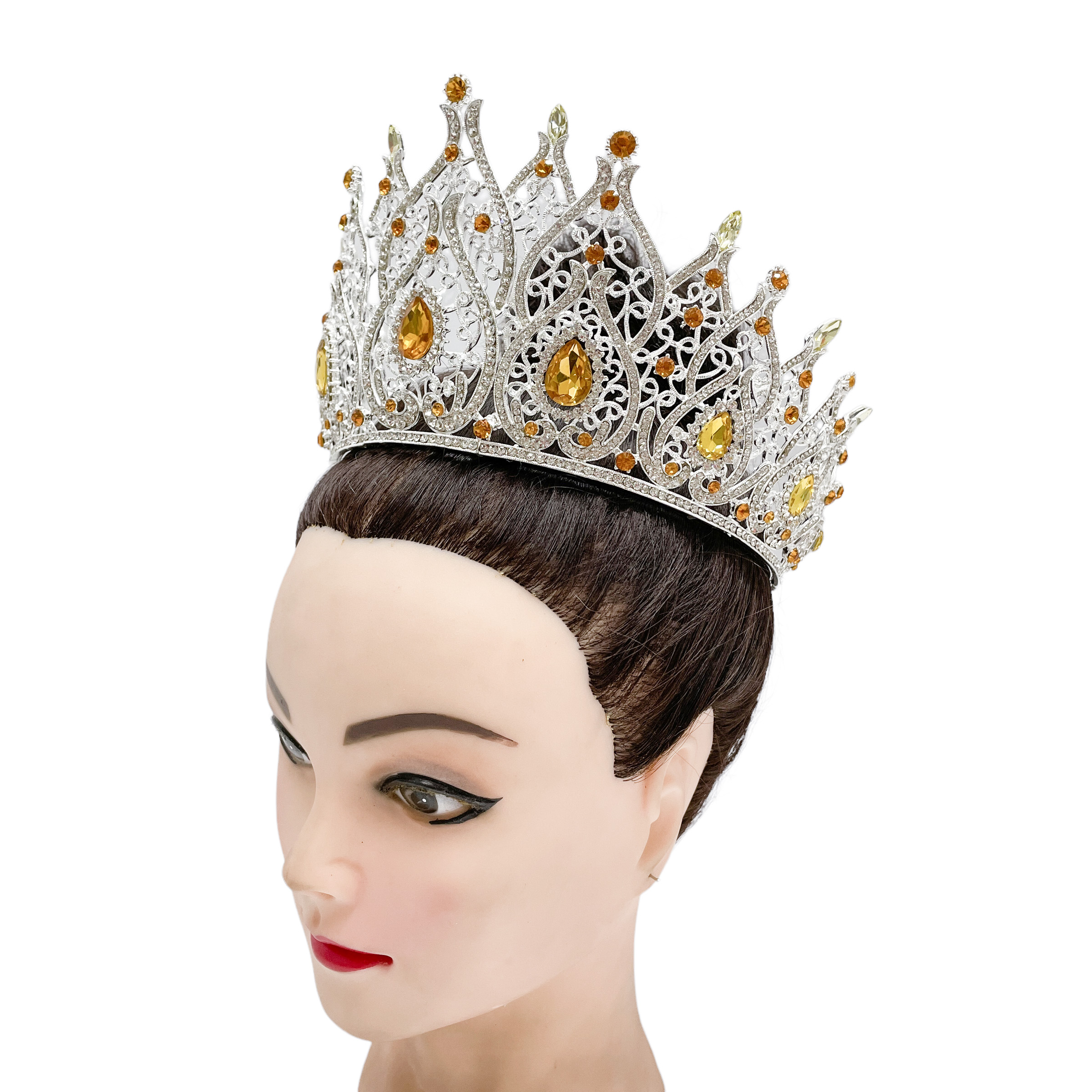 (พร้อมส่ง) เทียร่า 326 สีเหลือง มงกุฎนางงาม งานสวย ปราณีต QCเพชรทุกเม็ด สินค้าพร้อมส่งจากไทย