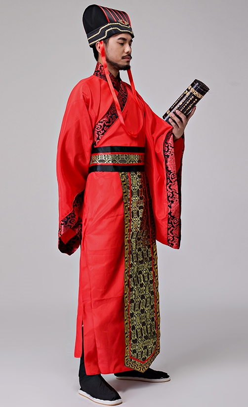 ชุดขุนนางจีนสีแดง / ชุดจีน /ชุดจิ๋นซีฮ่องเต้