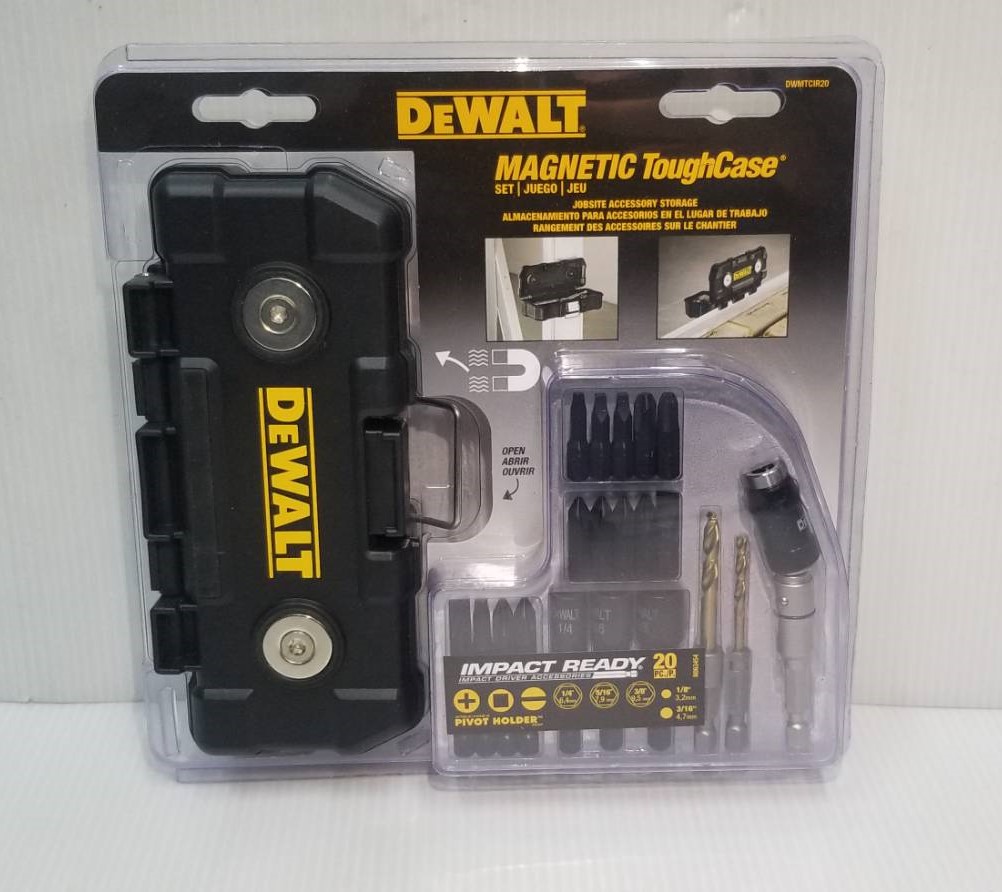 ชุดดอกไขควง20ชิ้น+กล่อง Magnetic ToughCase DWMTCIR20 DEWALT
