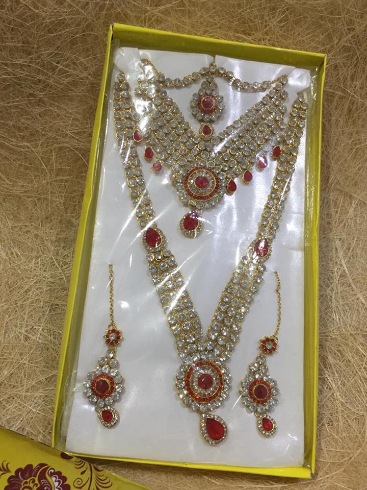 (พร้อมส่ง) เครื่องประดับอินเดีย 011 สีแดง