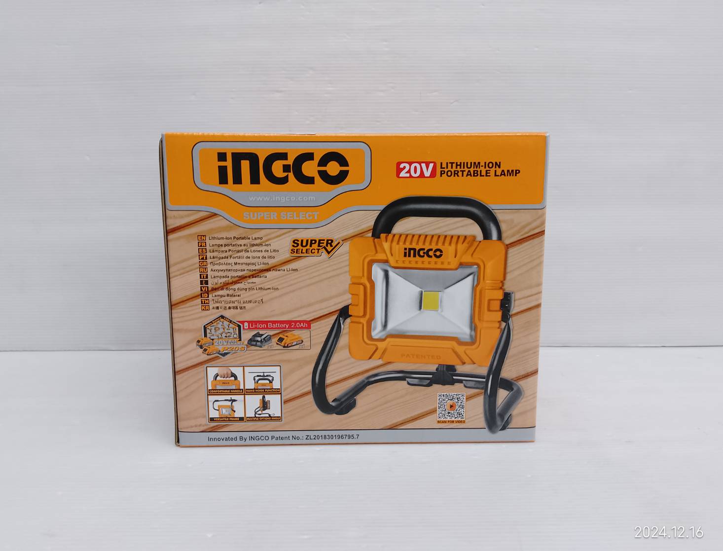 INGCO ไฟฉายตั้งโต๊ะ20V CWLI20258 ครบชุด